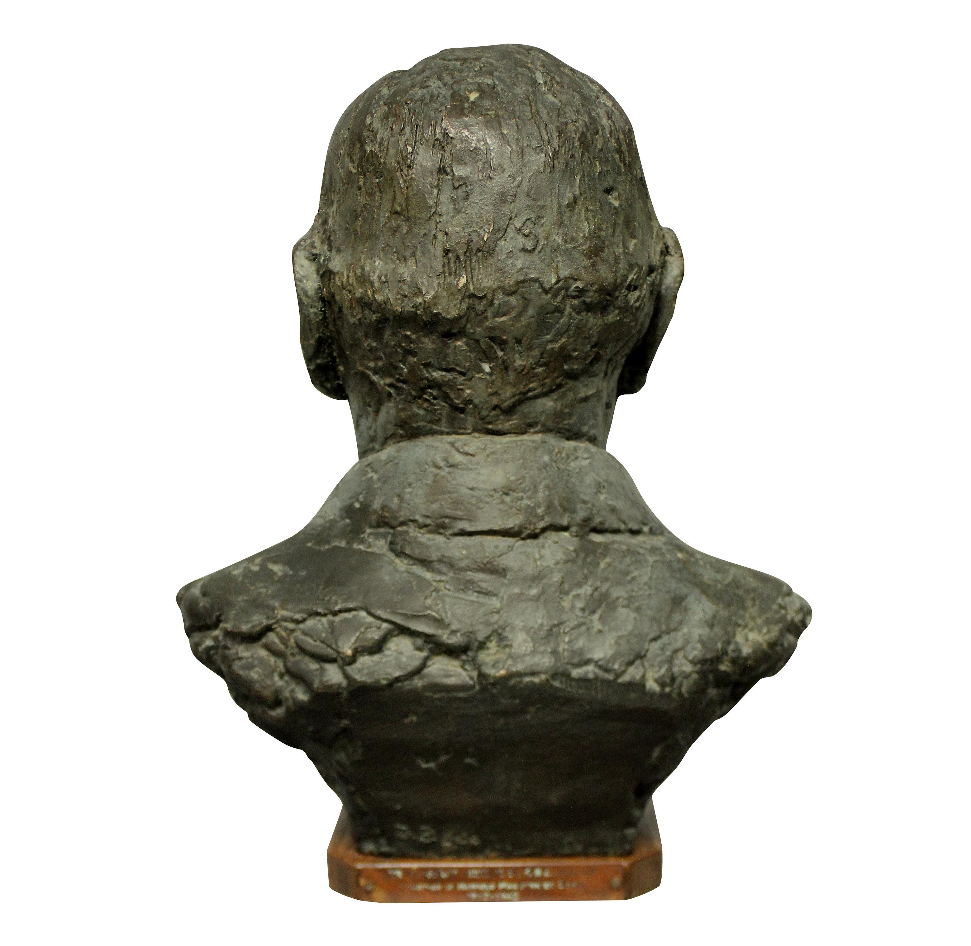 English Bronze Bust in the Manner of Epstein