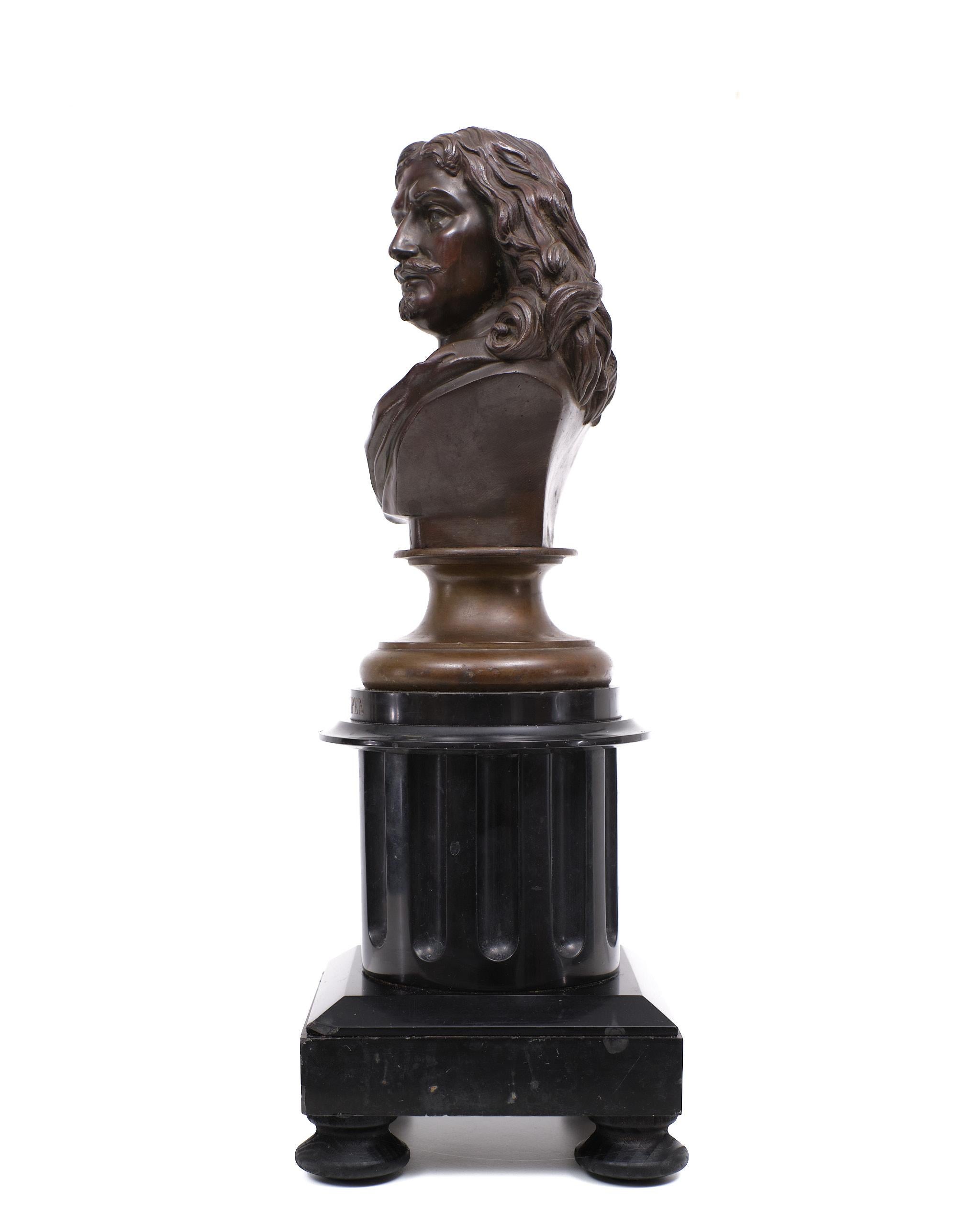 Late 19th Century Bronze Bust Jacob Van Campen, 1595 - 1675, Sculptor Jacques Elion 1842-1893 For Sale