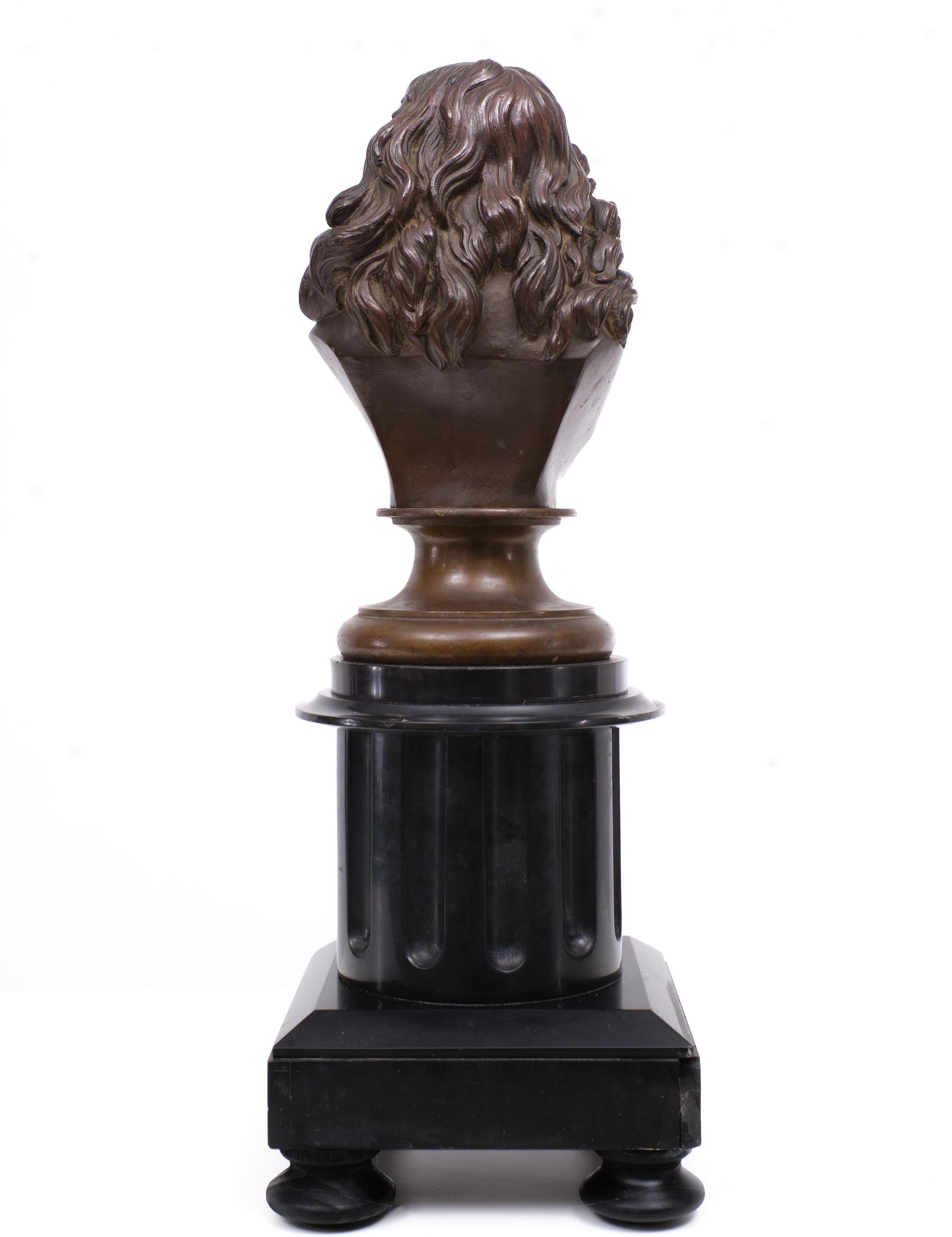Bronze Bust Jacob Van Campen, 1595 - 1675, Sculptor Jacques Elion 1842-1893 For Sale 1