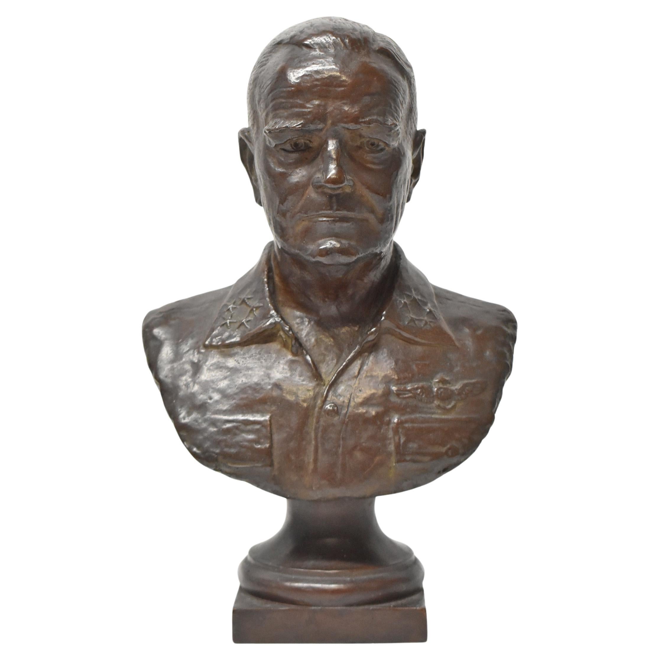 Bronze Bust of 5 Star Admiral "Halsey" by Wheeler Williams