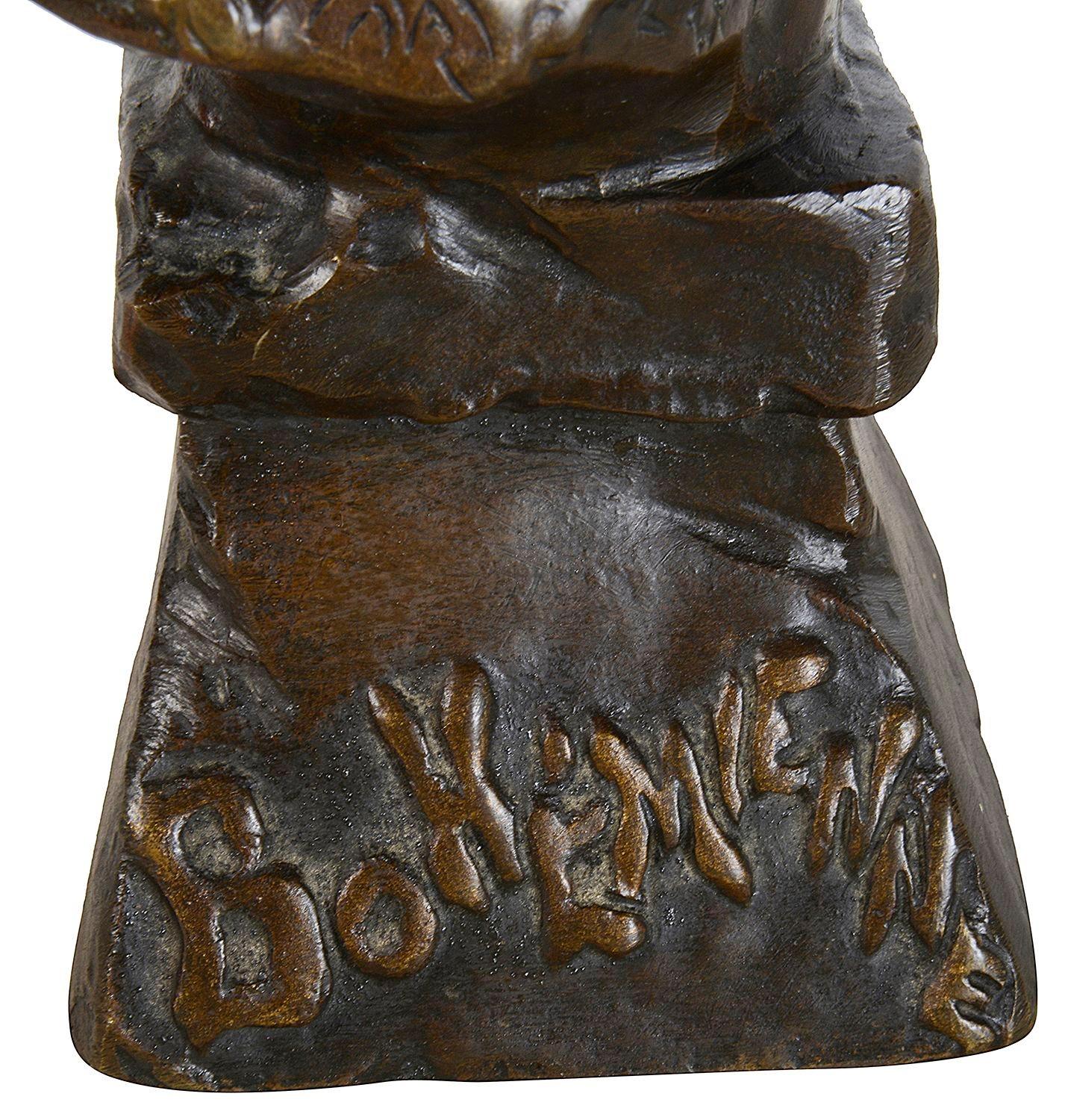 Art Nouveau Busto in bronzo di una ragazza boema, 1920 in vendita