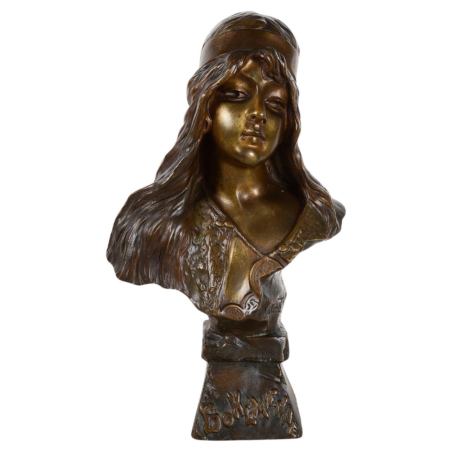 Bronze bust of a Bohemian young girl, 1920