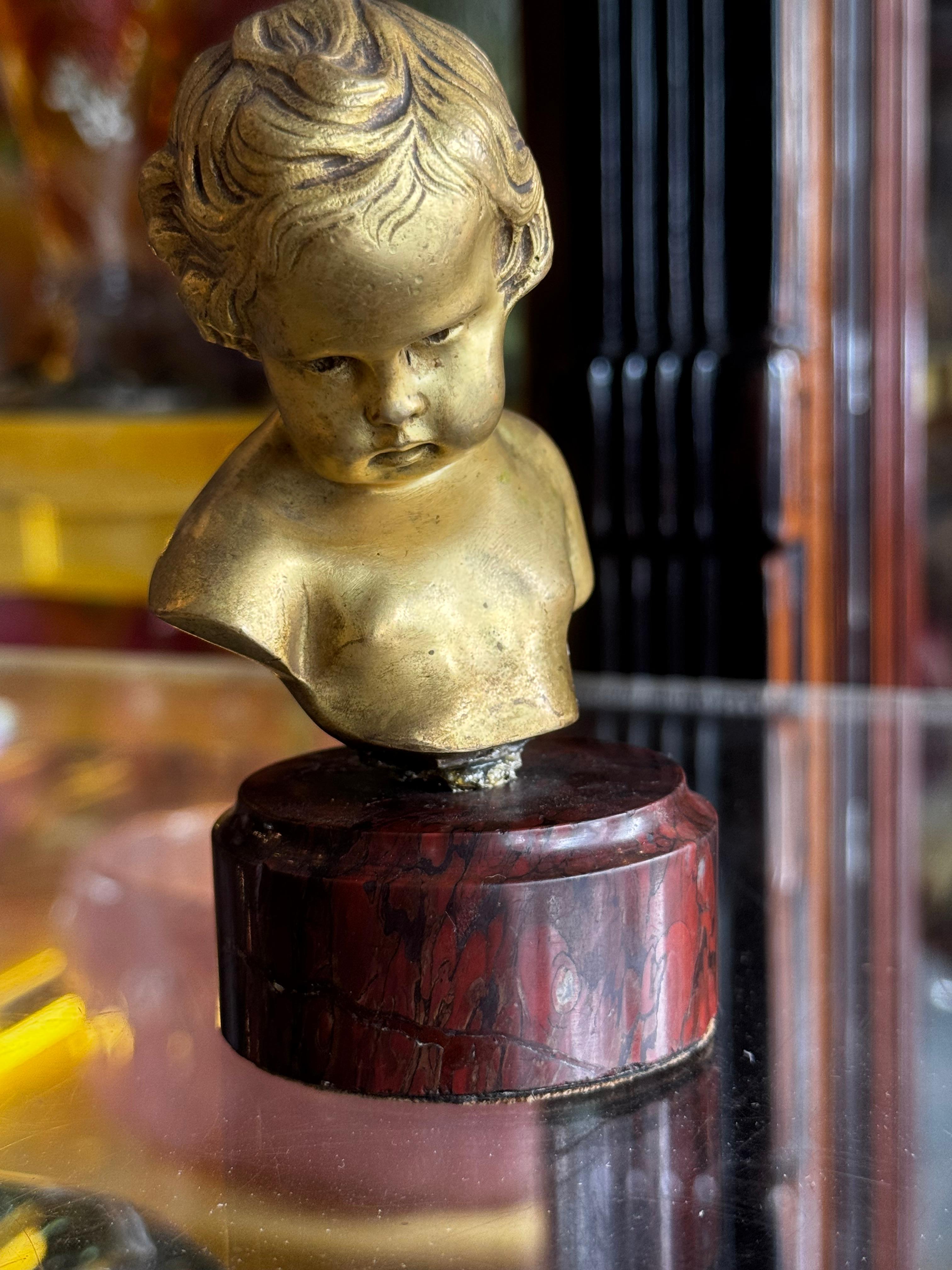 Questo raffinato busto in bronzo rappresenta un bambino della fine del XIX secolo e cattura l'essenza della maestria e dell'attenzione ai dettagli di quel periodo. Realizzato con notevole precisione, il busto esemplifica la raffinata lavorazione