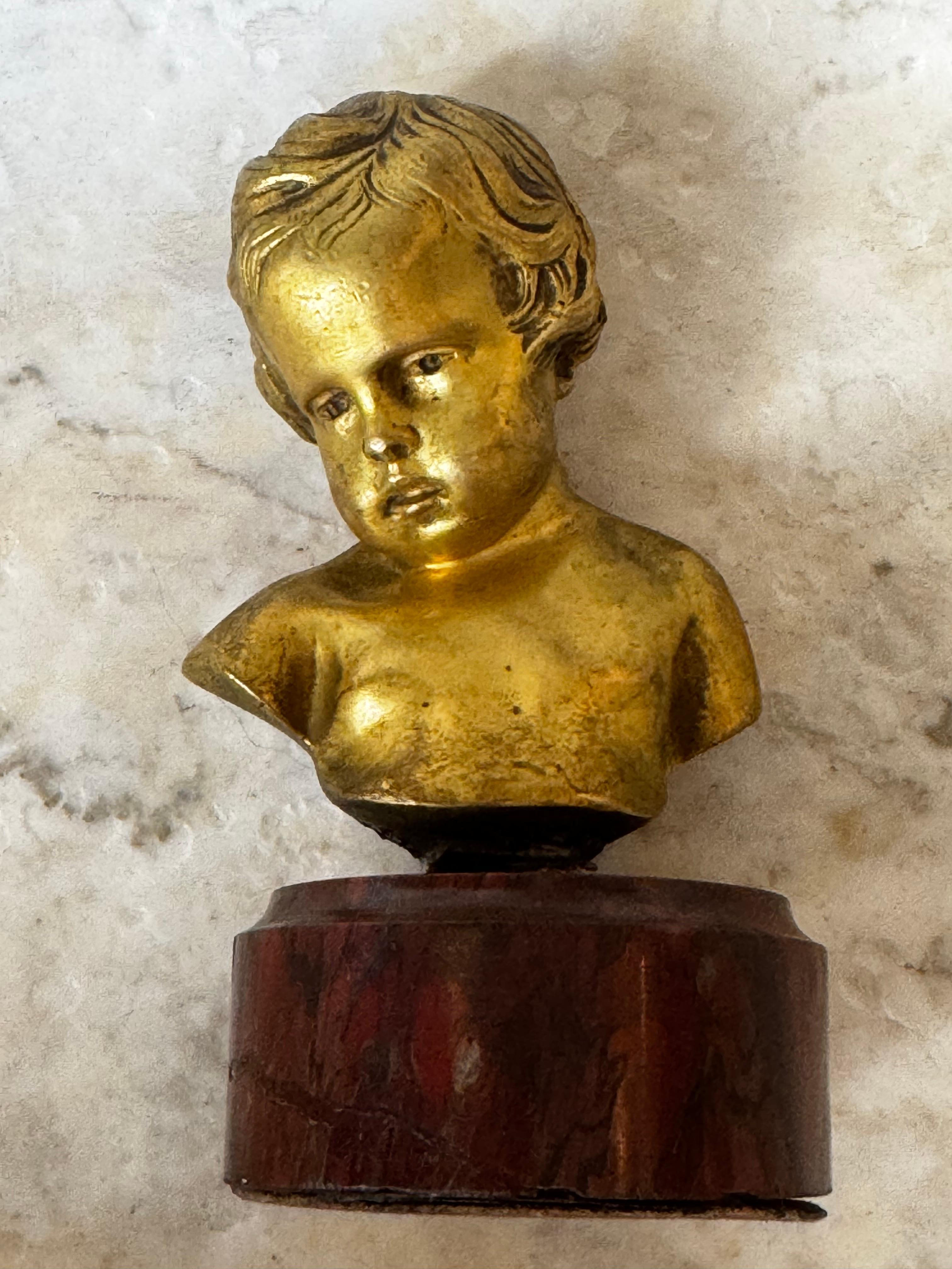Francese Busto in bronzo di un bambino della fine del XIX secolo firmato Francois in vendita