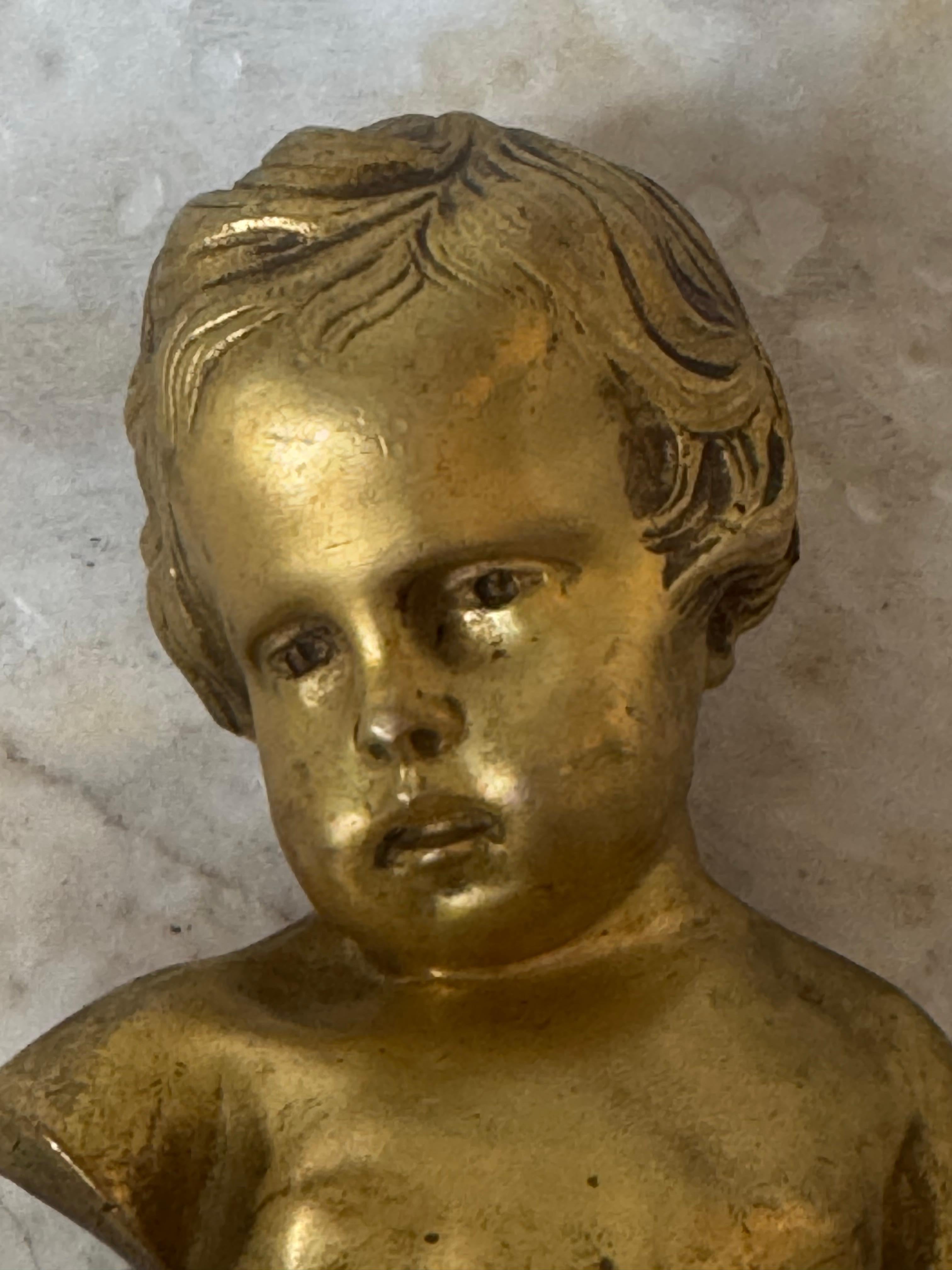 Busto in bronzo di un bambino della fine del XIX secolo firmato Francois In condizioni buone in vendita a CABA, AR