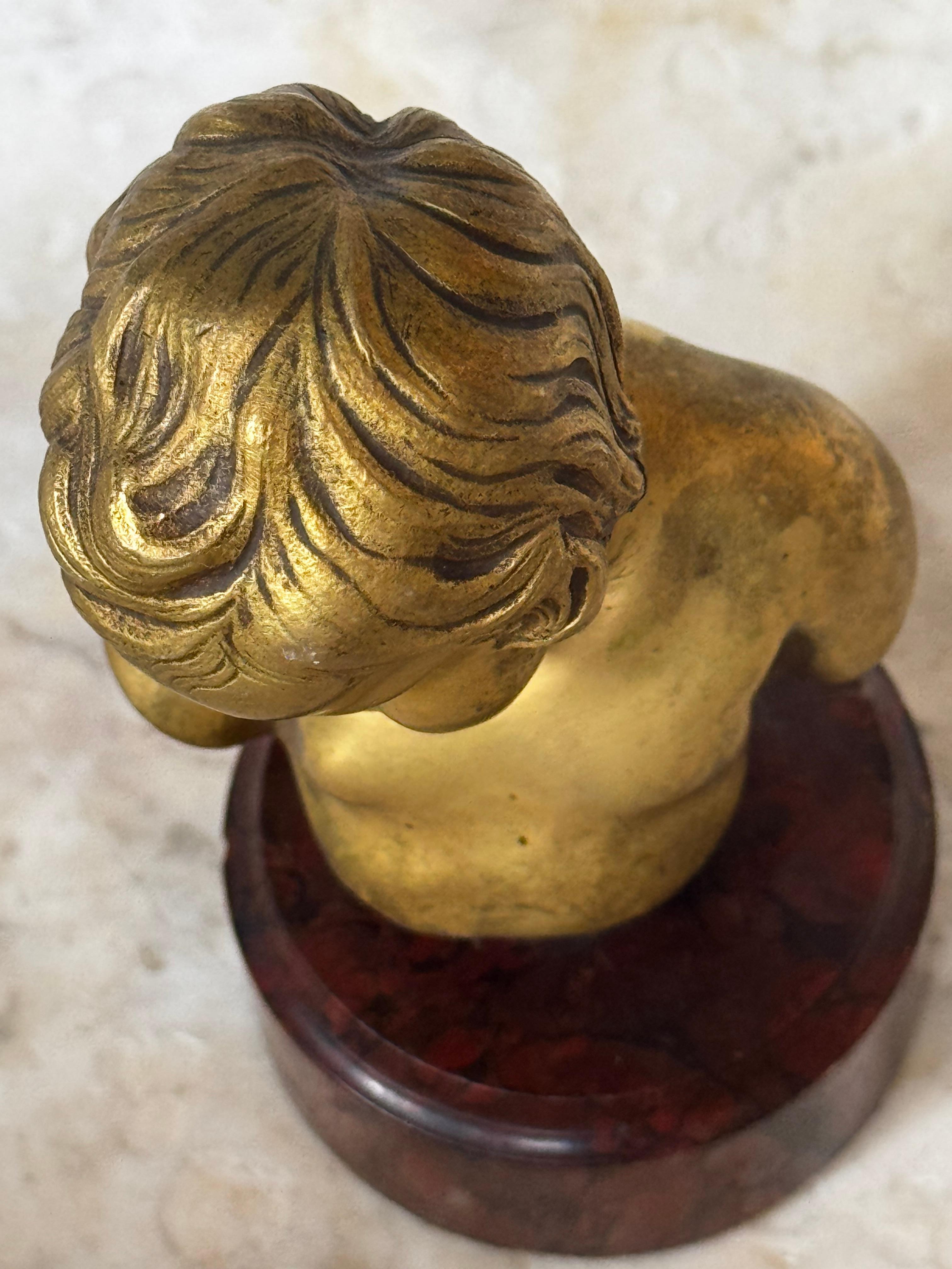 Busto in bronzo di un bambino della fine del XIX secolo firmato Francois in vendita 1