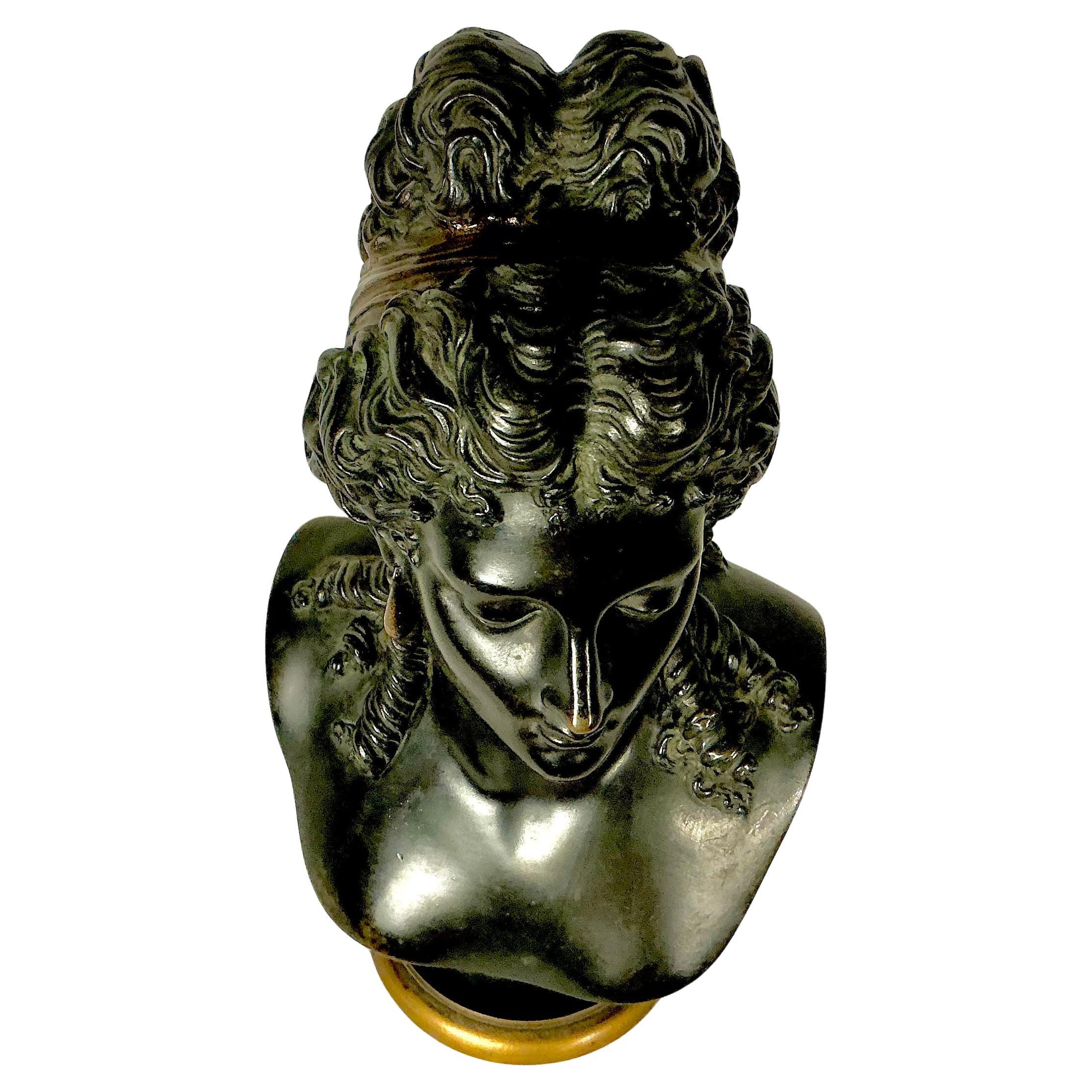 XIXe siècle Buste en bronze d'une figure féminine classique en vente