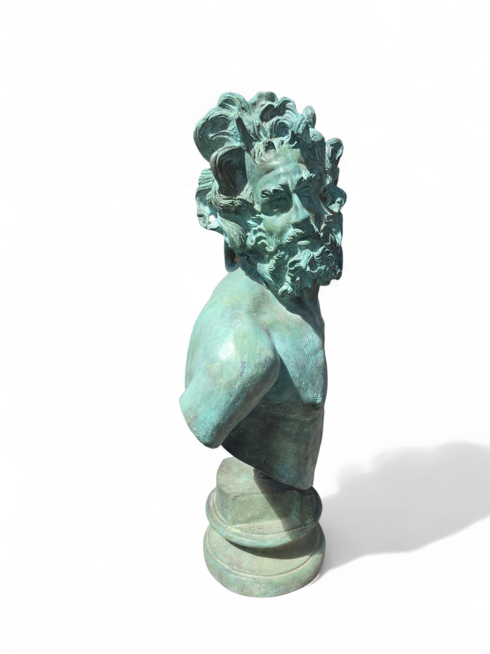 Bronze Bust of a Faun Signed by Fonderia Chiurazzi, Naples, 20th Century In Good Condition For Sale In Madrid, ES