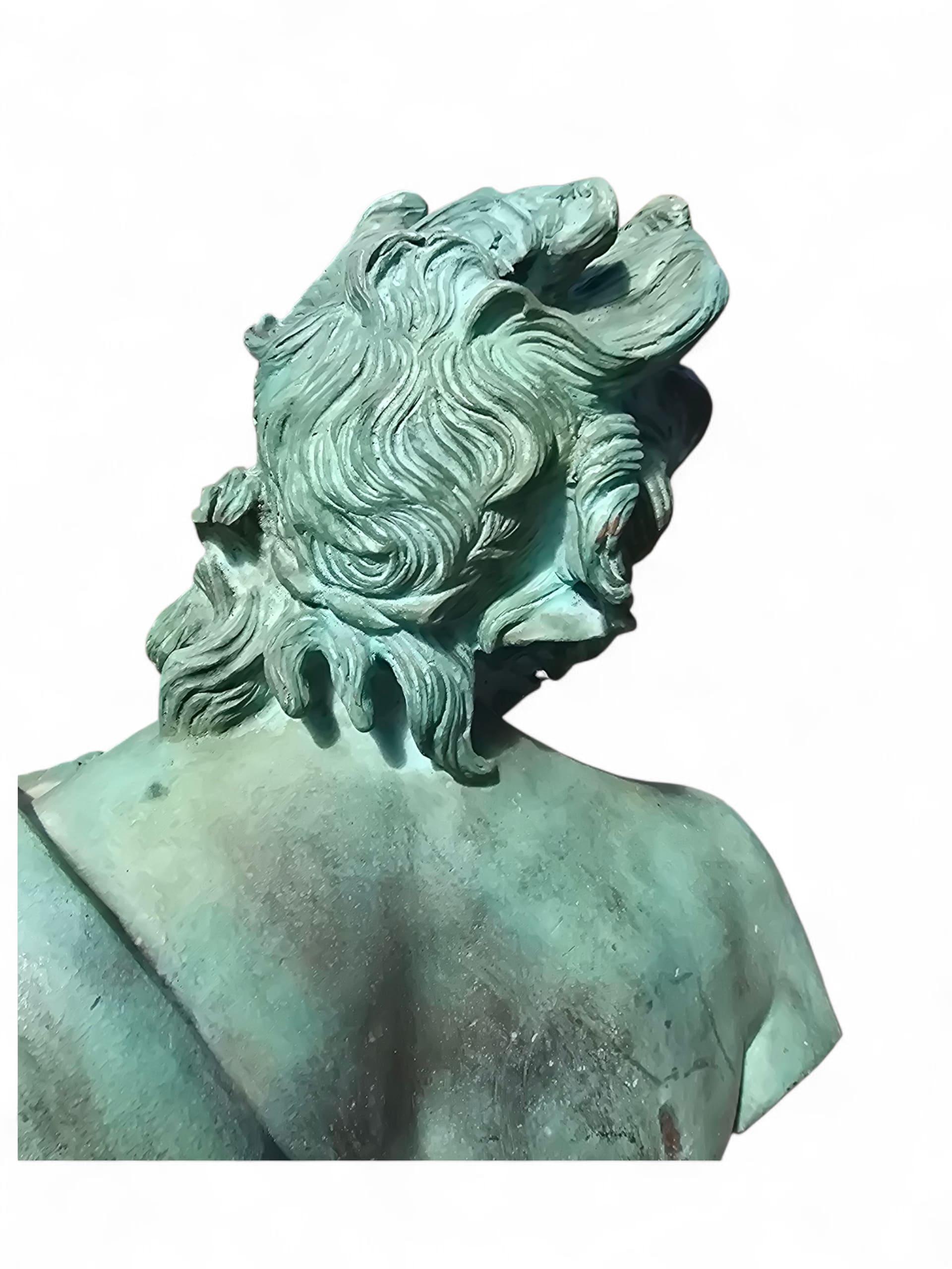 Bronze Bust of a Faun Signed by Fonderia Chiurazzi, Naples, 20th Century For Sale 1