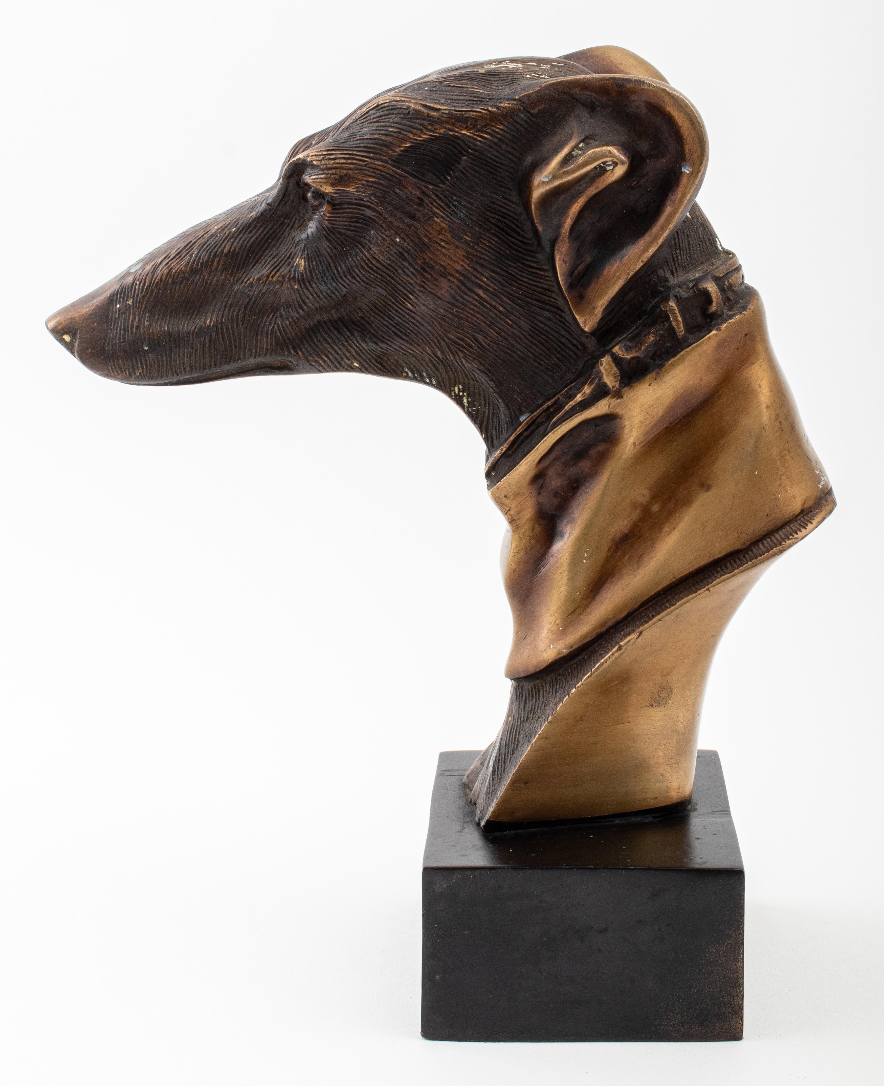 Bronze Bust of a Greyhound In Good Condition For Sale In New York, NY