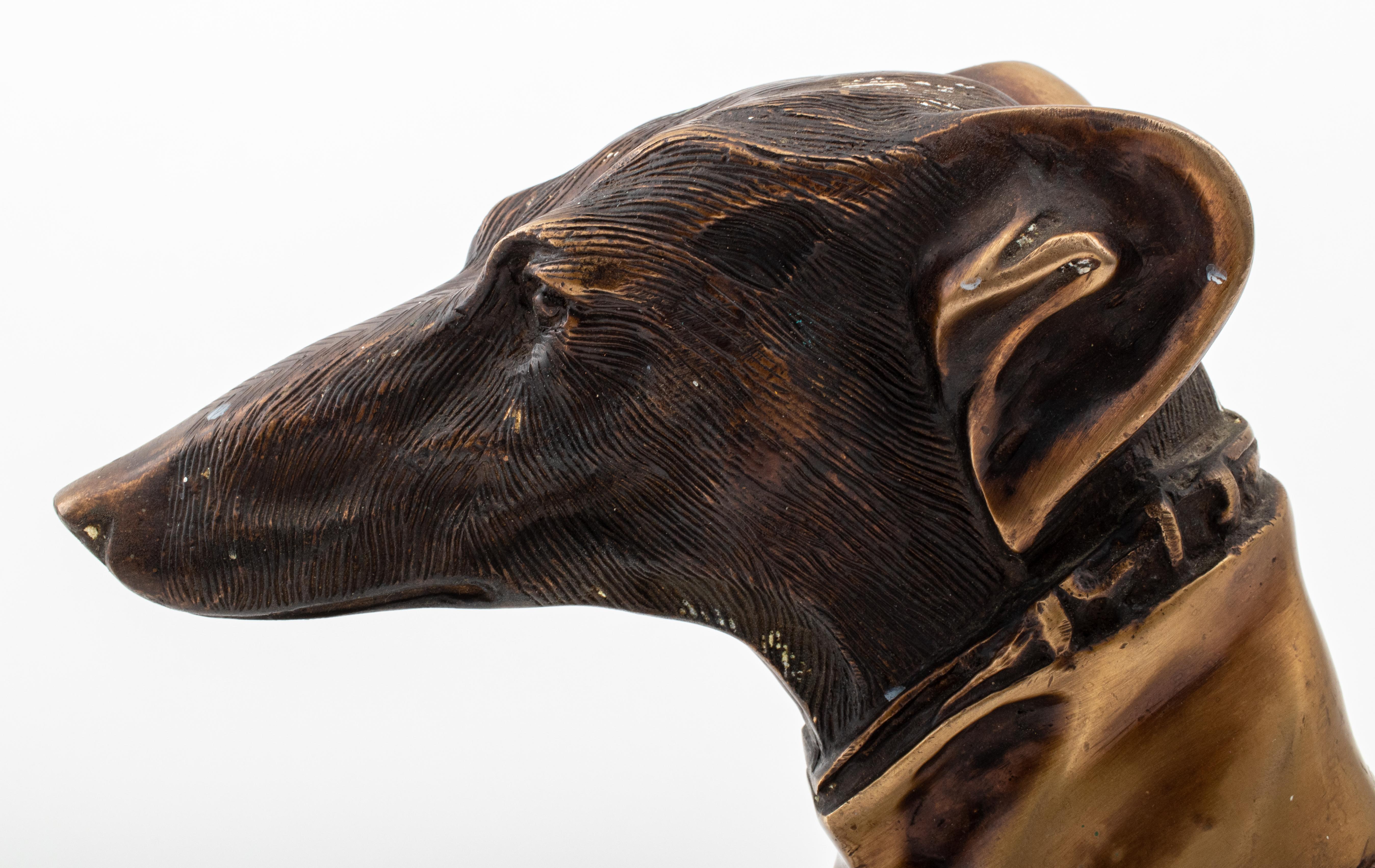 20th Century Bronze Bust of a Greyhound For Sale