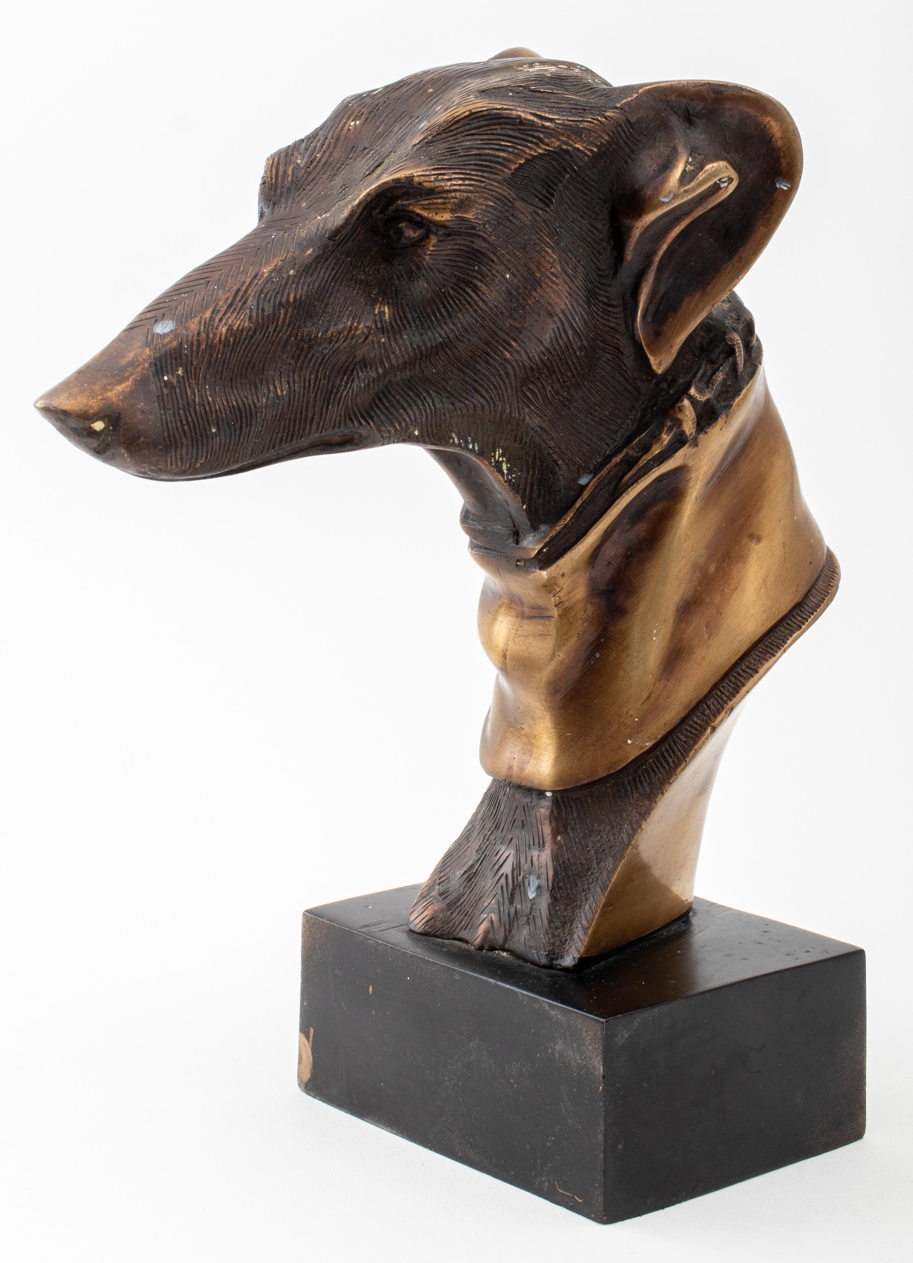 Bronze Bust of a Greyhound For Sale 1