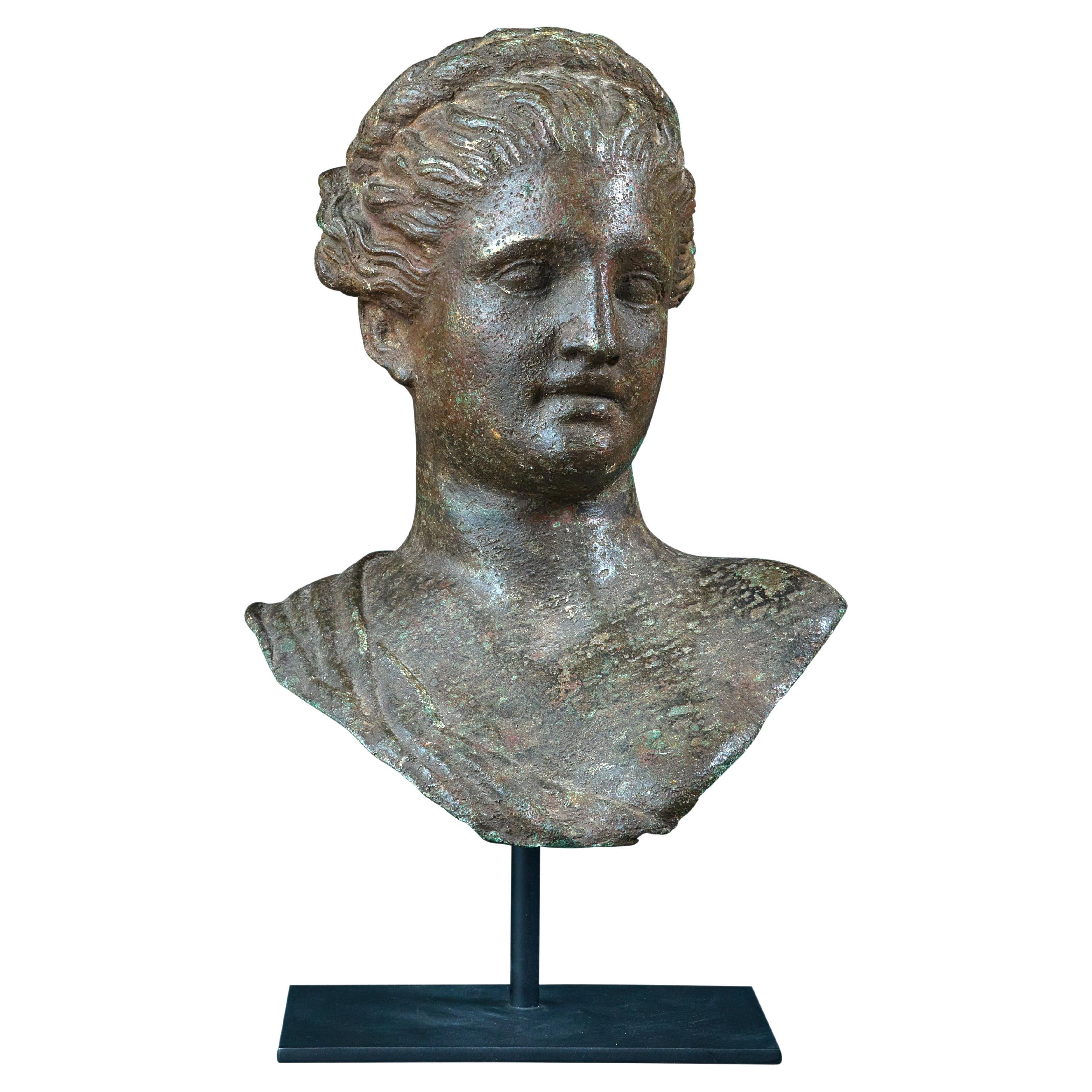 Bronze Bust of a Lady with New Custom Base