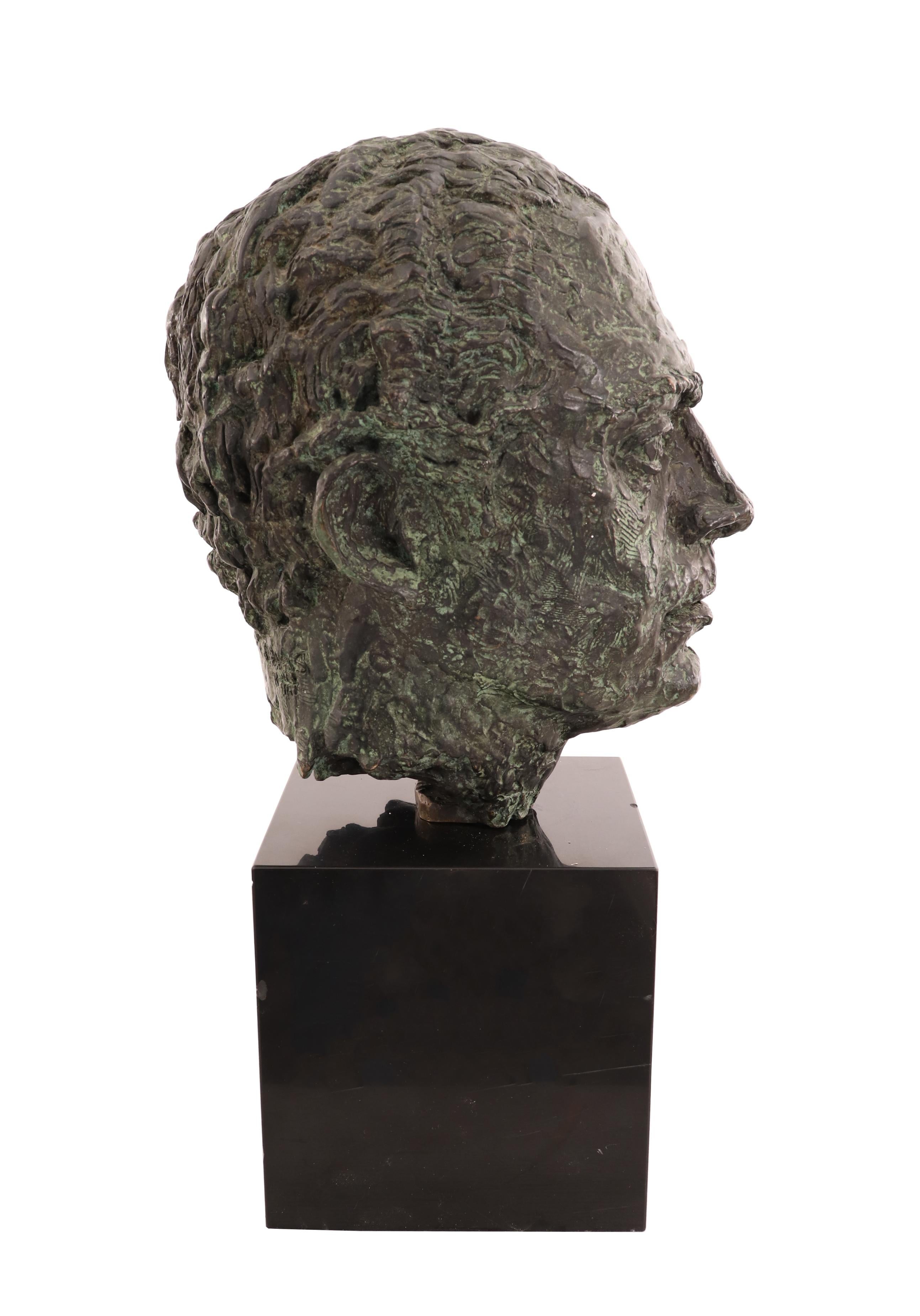 Bronze Bust of a Man's Head In Good Condition For Sale In New York, NY