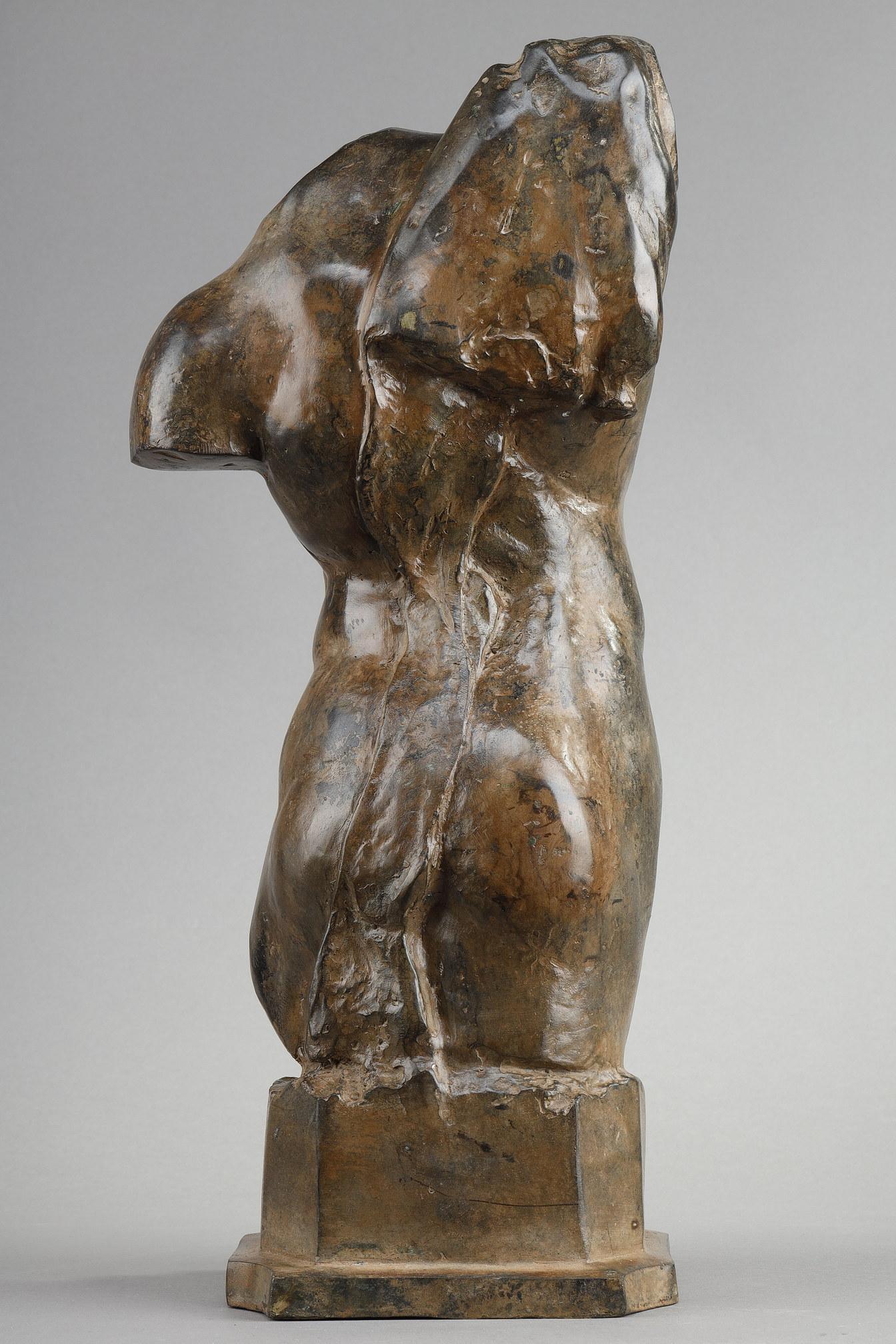Late 20th Century Bronze bust of a naked man by Pierre Chenet For Sale