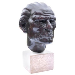 Bronze Bust of a Native American Signed and Dated