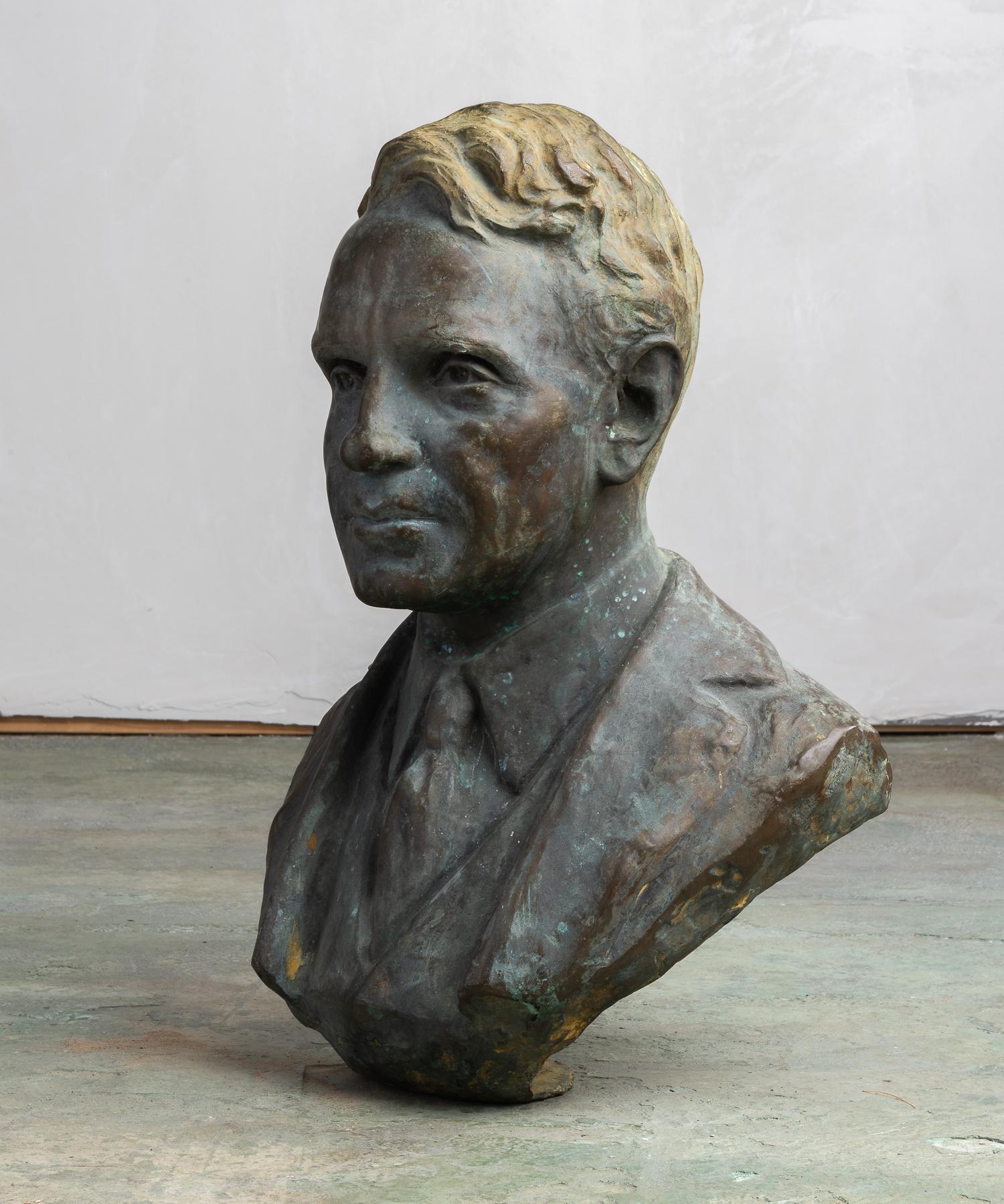Bronze Bust of a Rhode Island Yacht Club President, circa 1940 In Good Condition In Culver City, CA