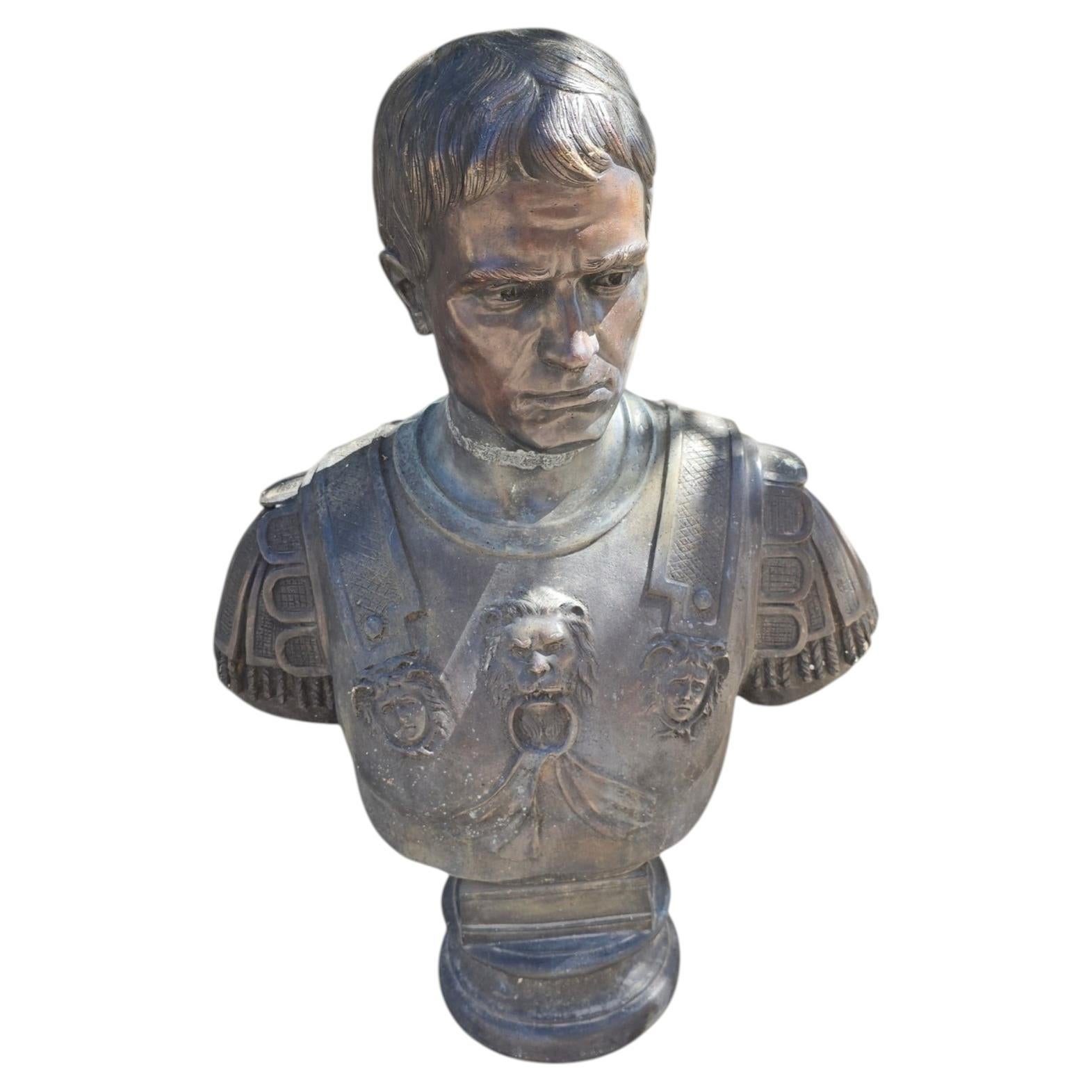 Bronze Bust of a Roman Emperor, 20th Century For Sale