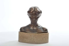 Bronze Bust of a Young Lady, circa 1900 by Bory, France