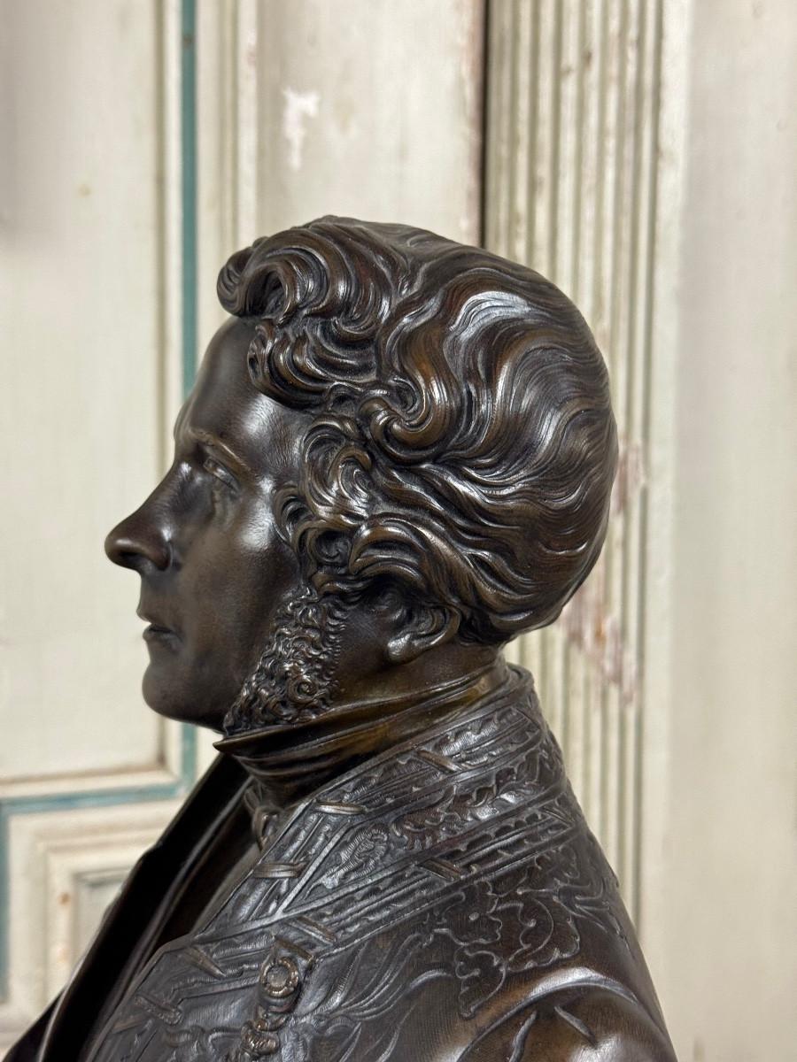 Bronze bust of Admiral Hucos, signed Dubray 1854 For Sale 1