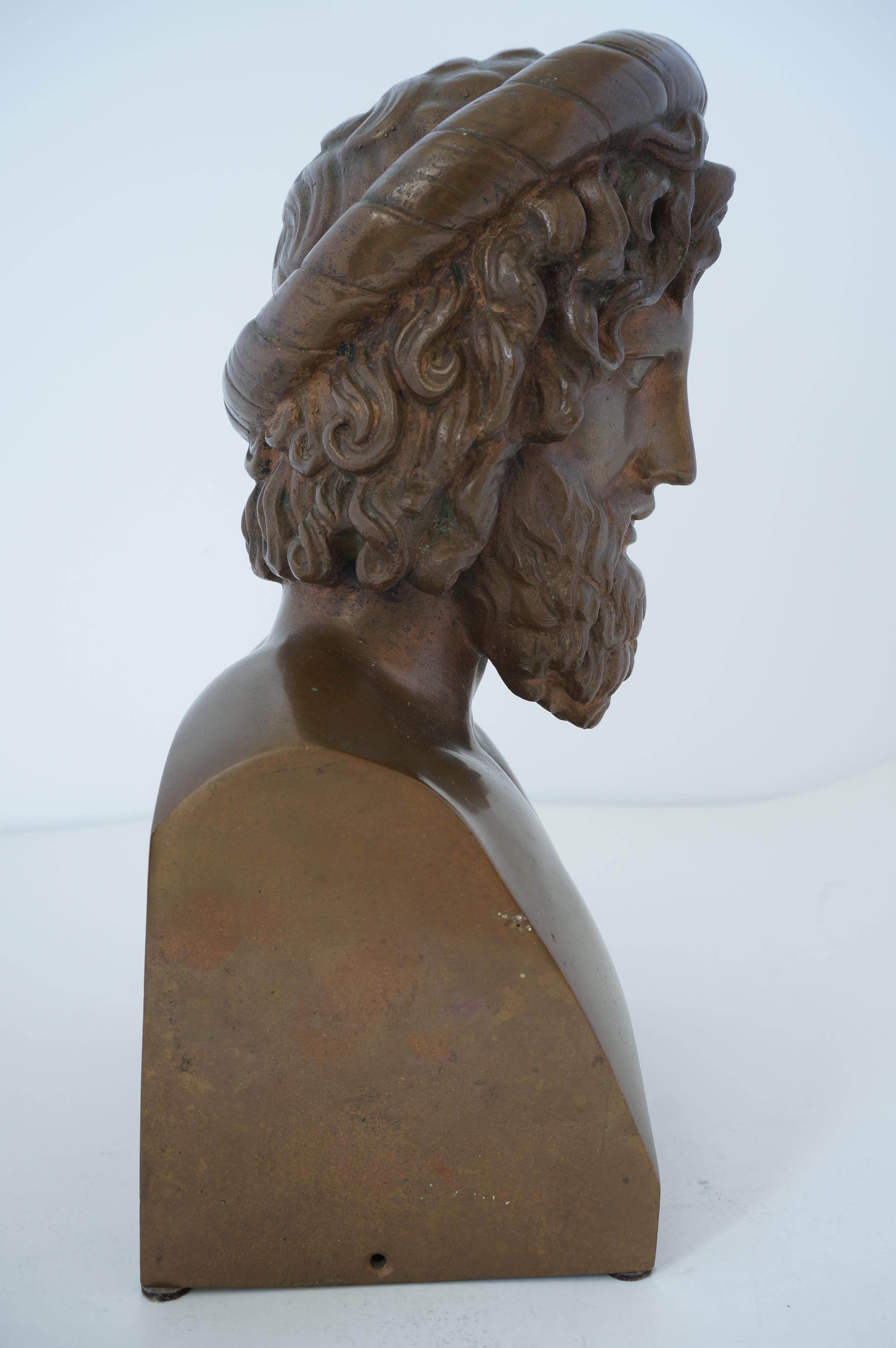 Cast Bronze Bust of Aeskulap For Sale