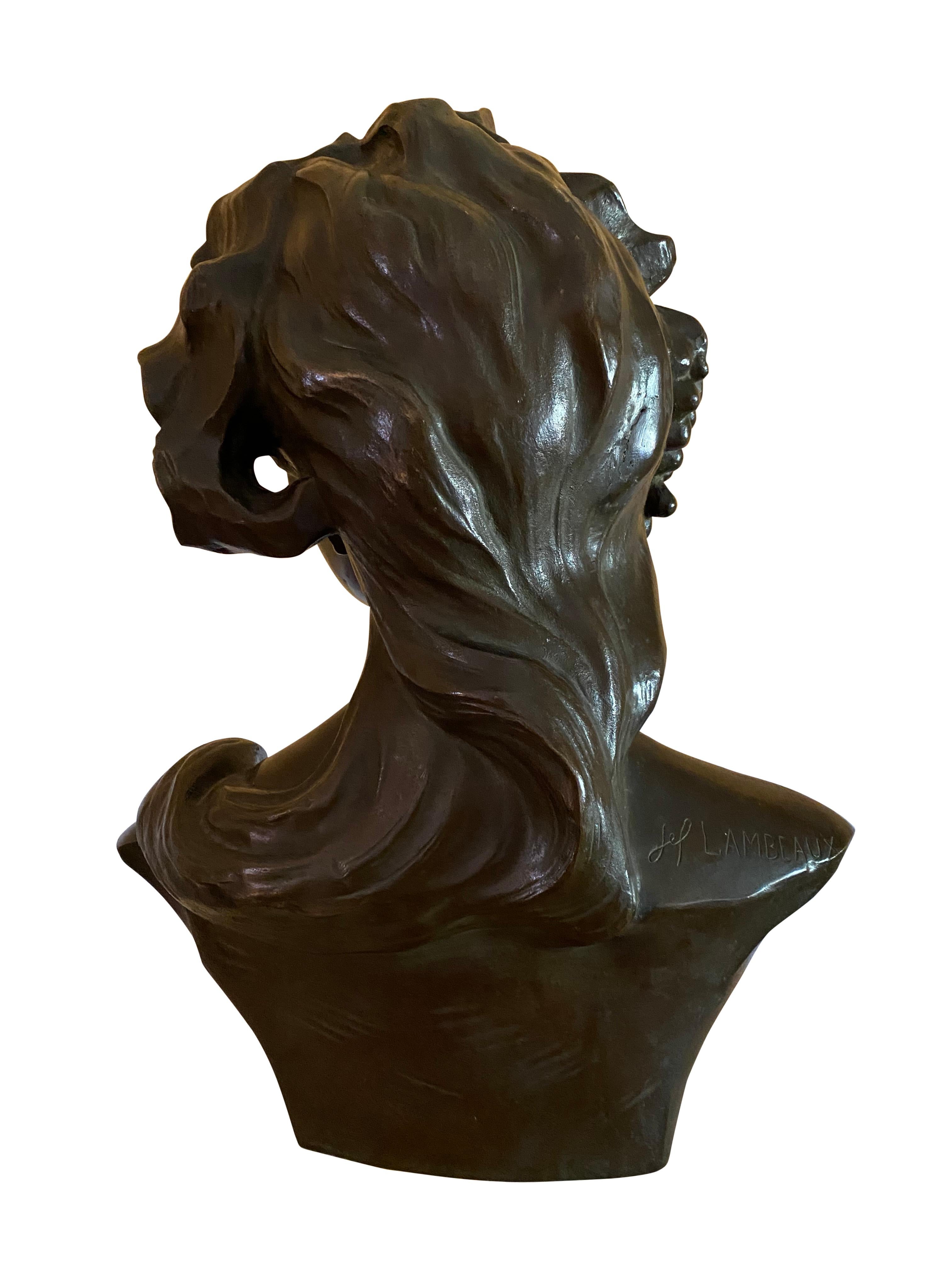 European Bronze Bust of Bacchus the God of Wine and Intoxication, 19th Century For Sale