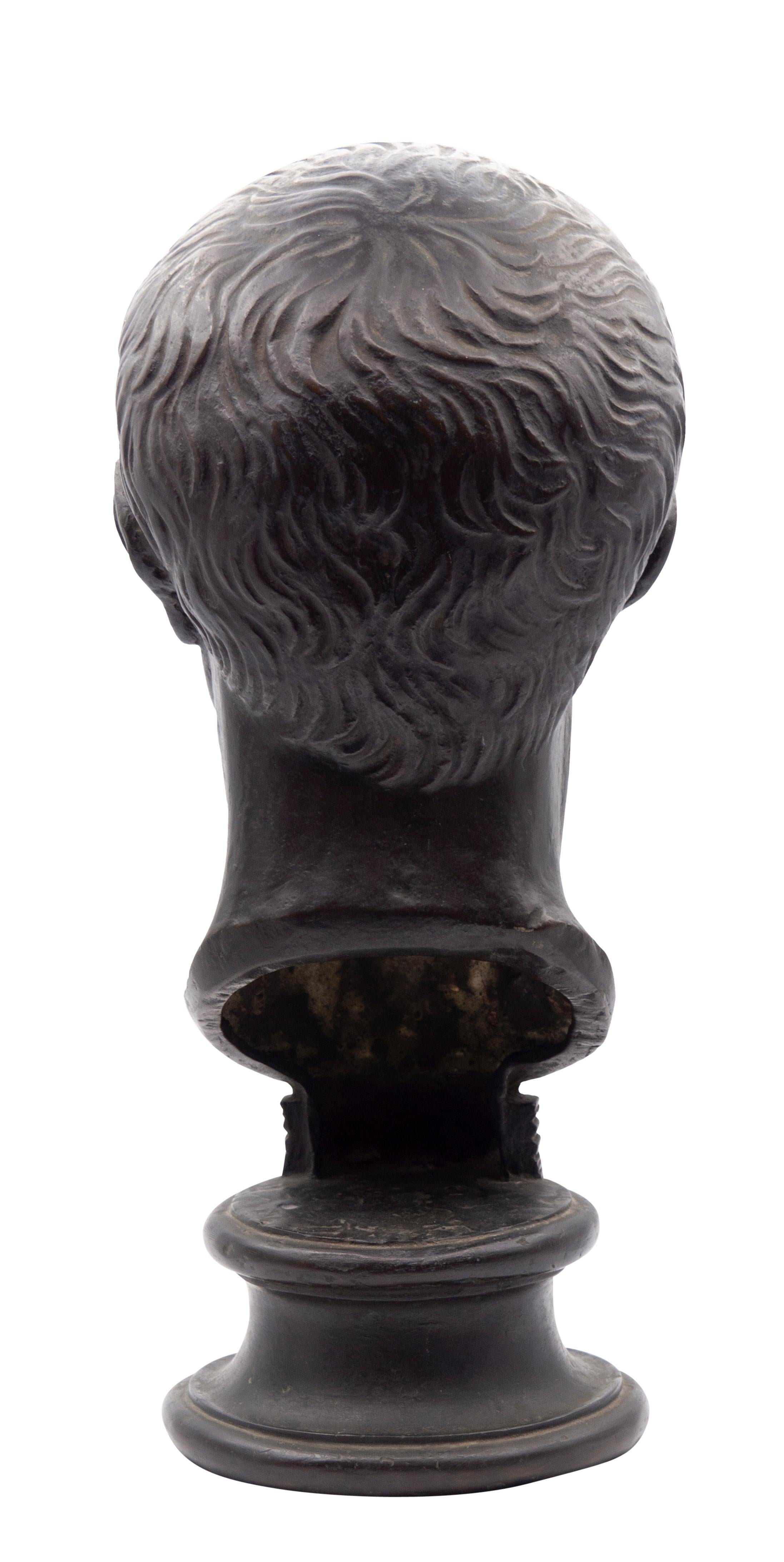 Bronze Bust of Caesar Augustus In Good Condition For Sale In Essex, MA