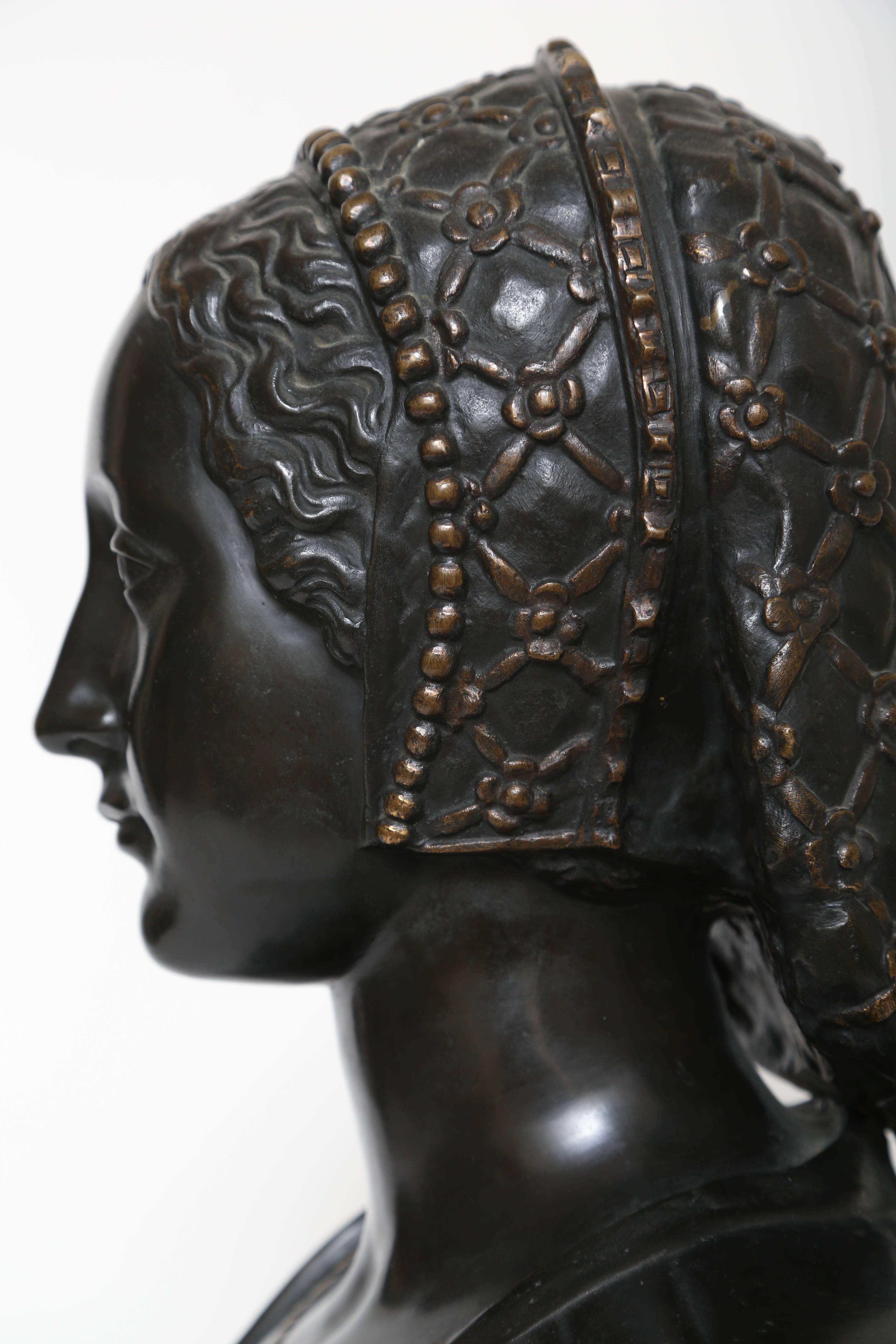 Medieval Bronze Bust of Catherine de Medici