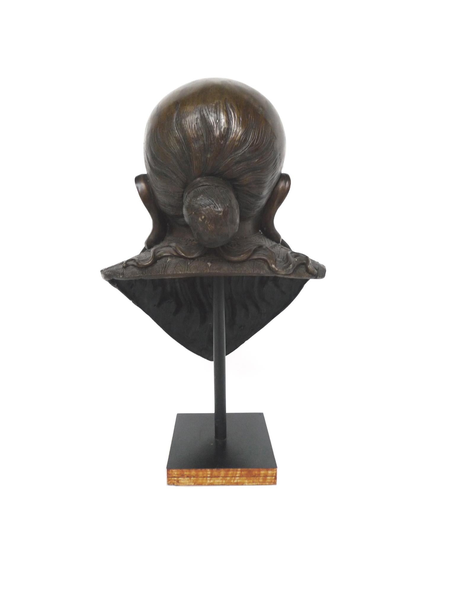 Bronze Bust of Chinese Deity For Sale 1