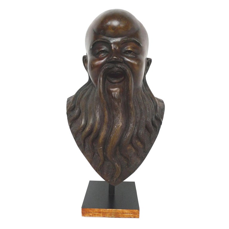 Bronze Bust of Chinese Deity For Sale at 1stDibs