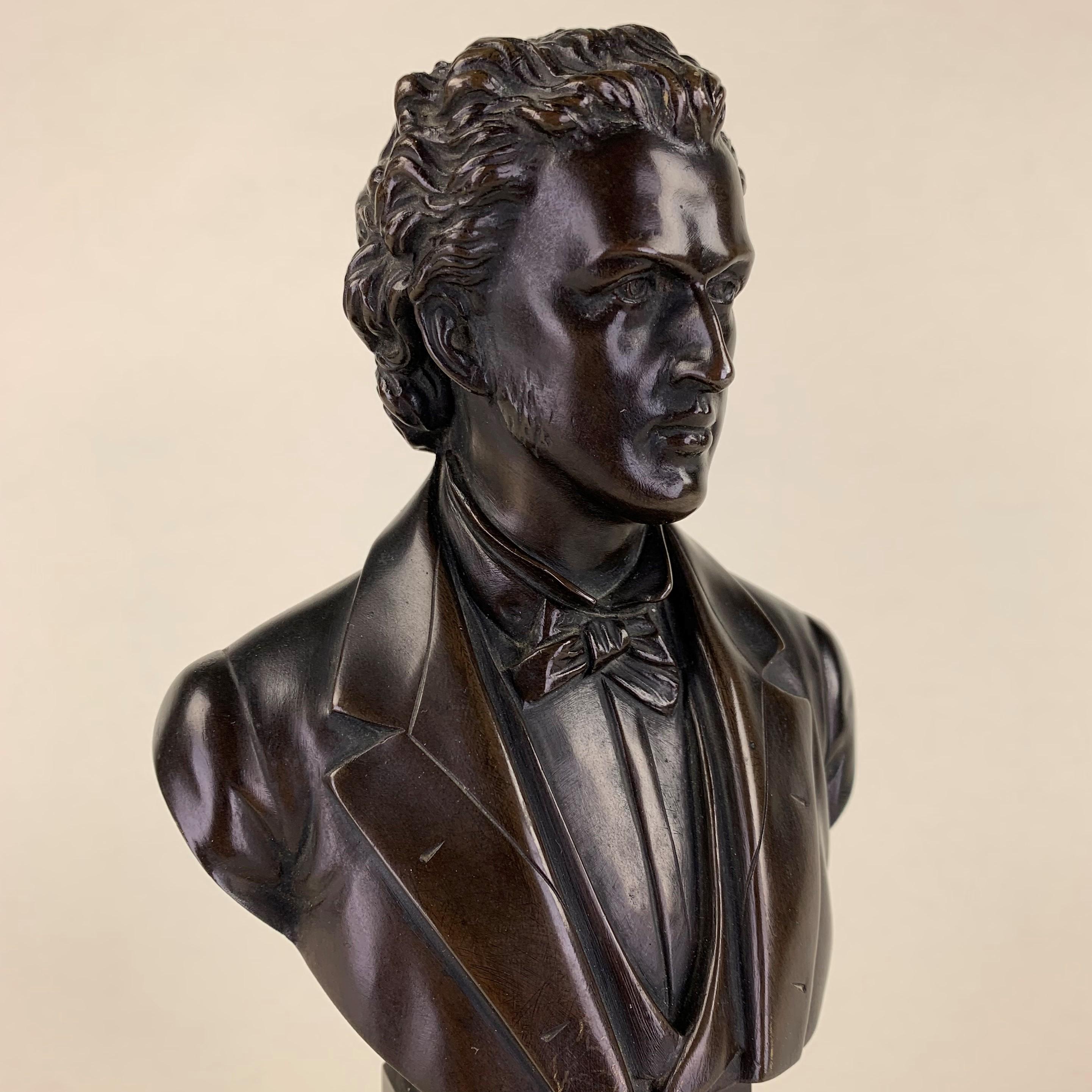 Cast Bronze Bust of Chopin For Sale