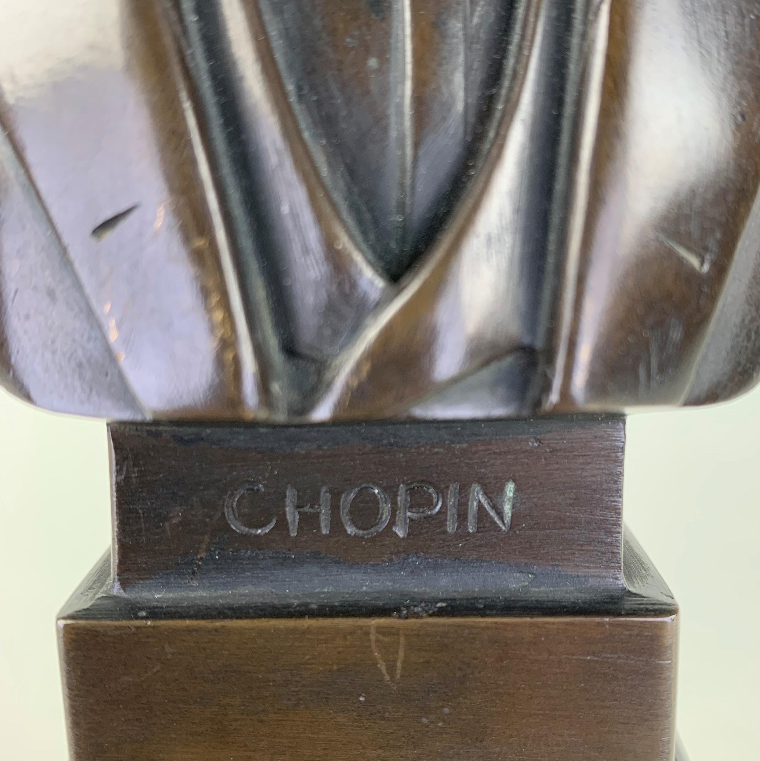 Bronze Bust of Chopin In Good Condition For Sale In Folkestone, GB