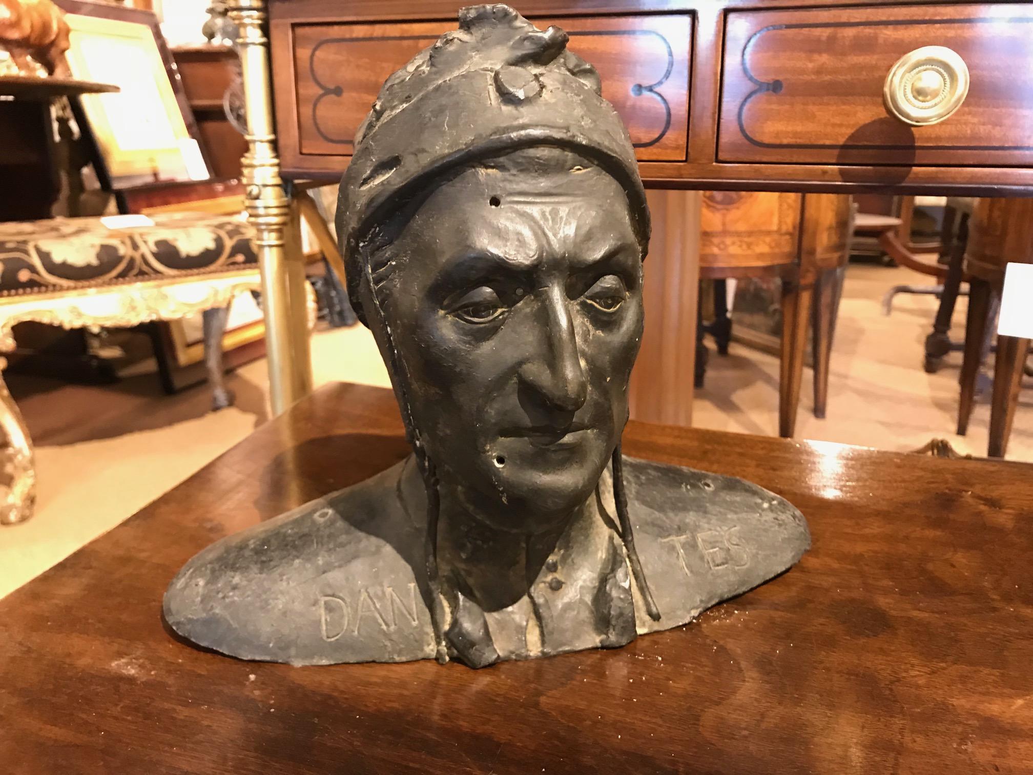 Grand Tour Bronze Bust of Dante Alighieri