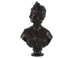 Bronze Bust of Diana After Jean Antoine Houdon