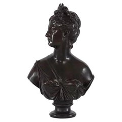 Bronze Bust of Diana After Jean Antoine Houdon