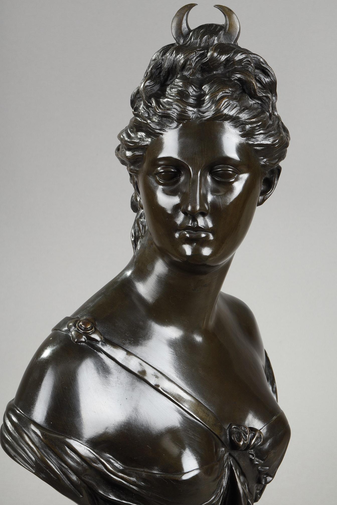 Bronzebüste der „Diana der Jägerin“ nach Houdon im Angebot 6