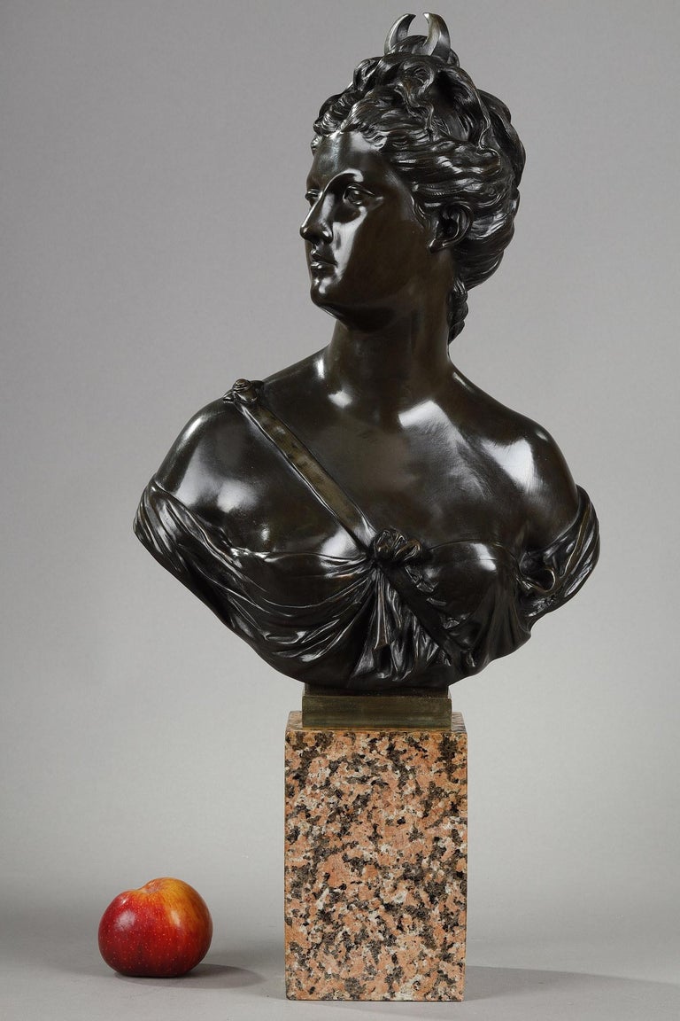 Bronze Bust of "Diana the Huntress" After Houdon For Sale at 1stDibs