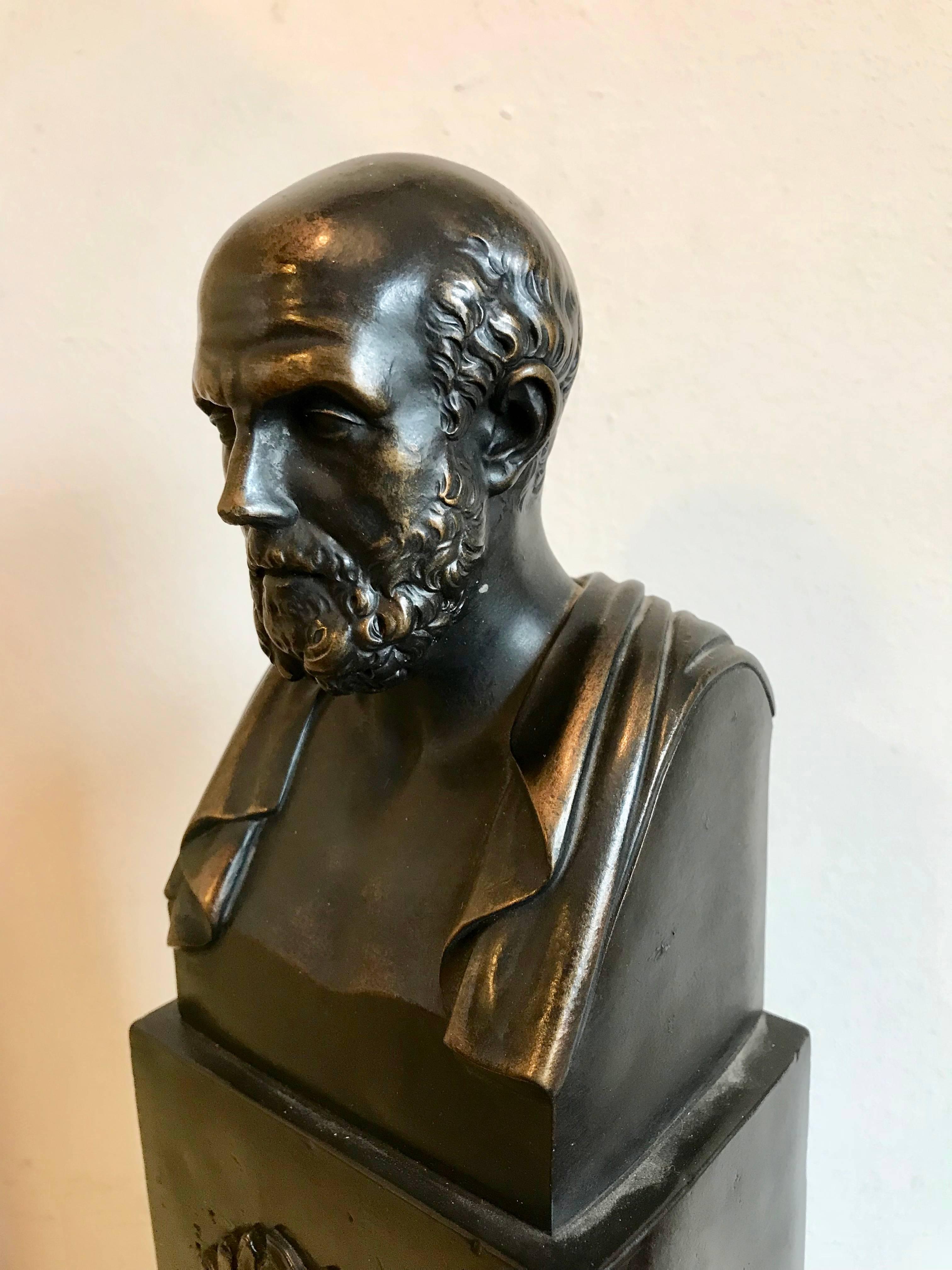 italien Buste en bronze d'Hippocrate:: 
