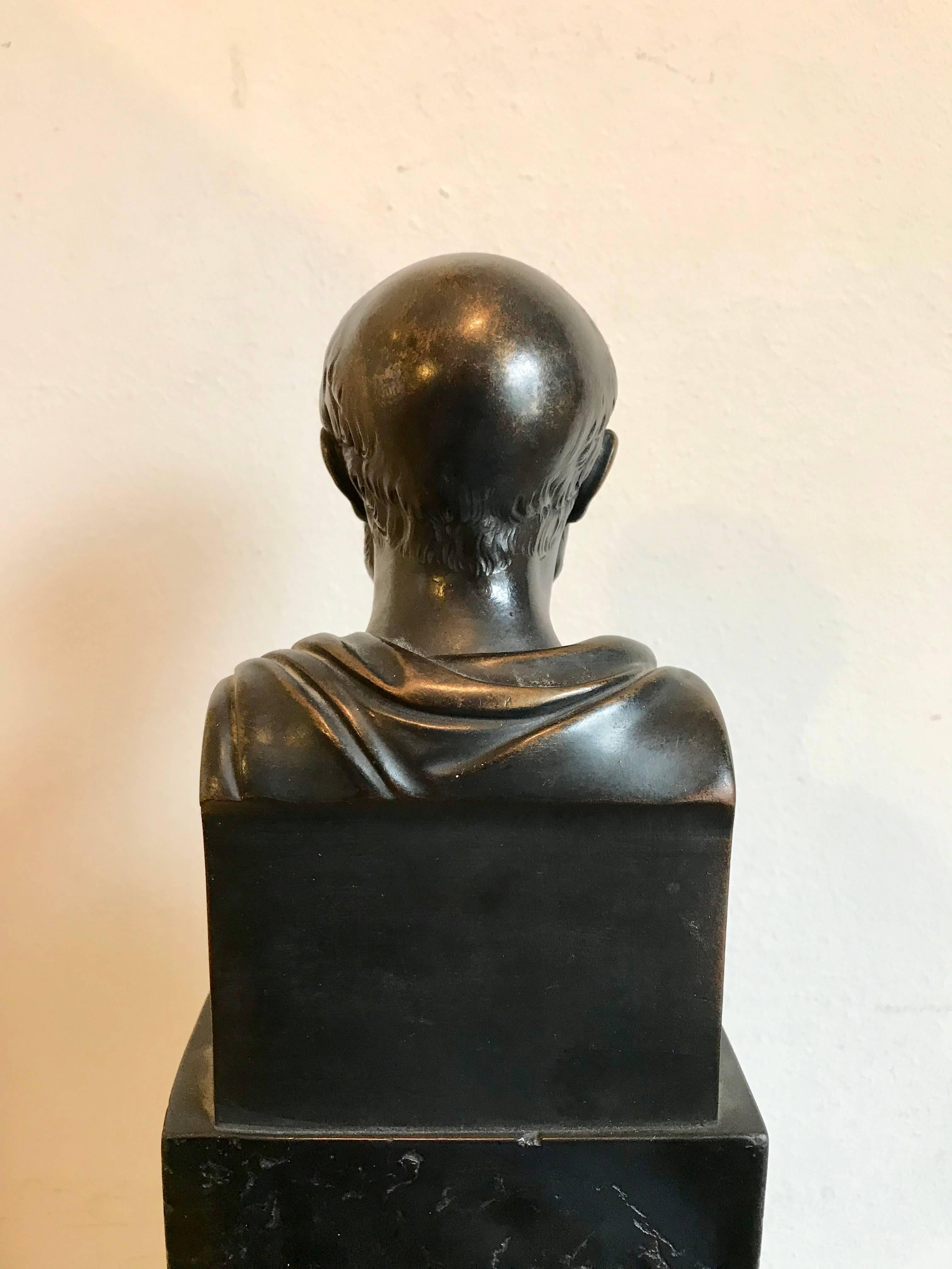 19th Century Bronze Bust of Hippocrates 