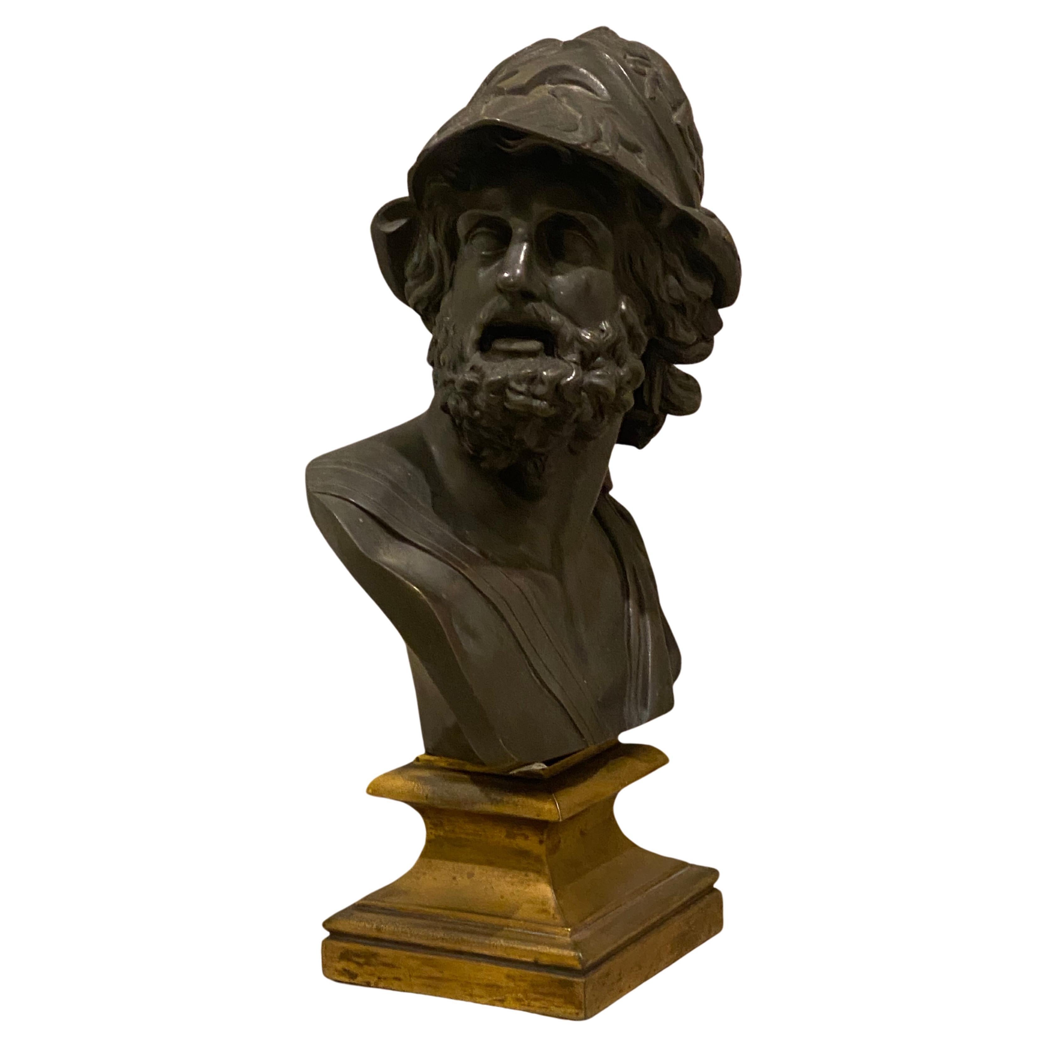 Late 19th Century Bronze Bust of Menelaus King of Sparta Grand Tour, circa 19th Century For Sale