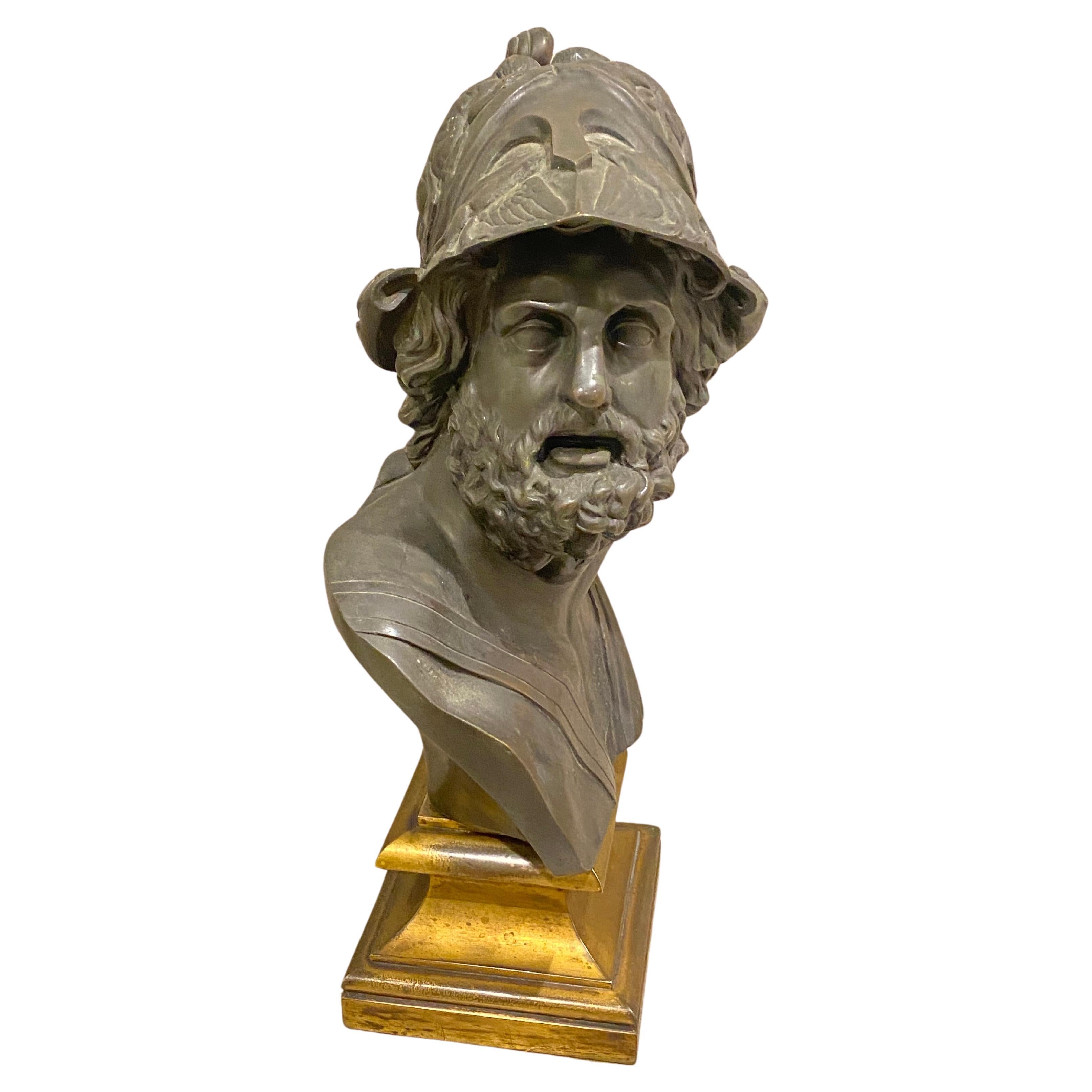 Bronze Bust of Menelaus King of Sparta Grand Tour, circa 19th Century