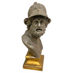 Antique Bronze Bust of Menelaus King of Sparta Grand Tour, circa 19th Century