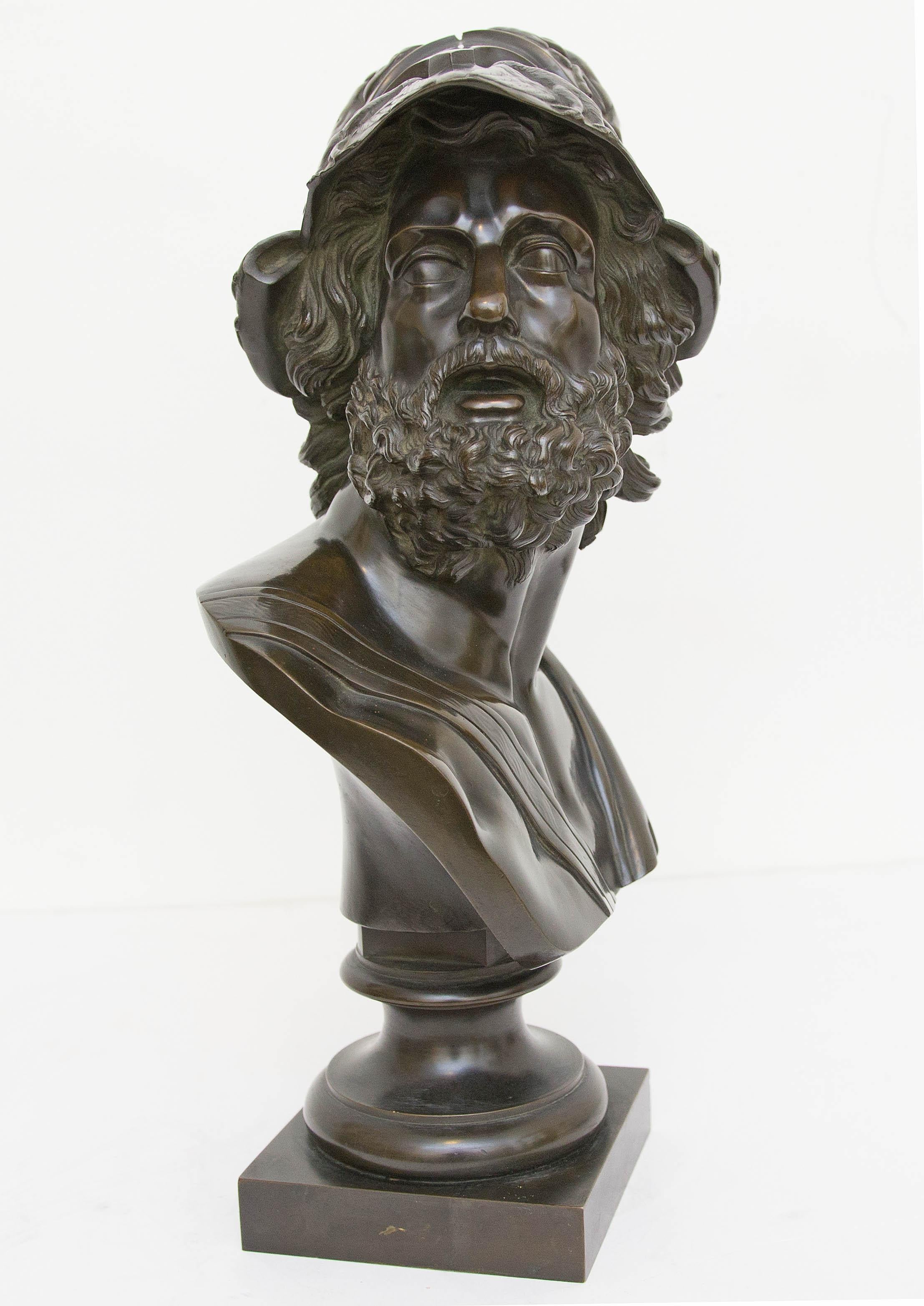 Patinated Bronze Bust of Menelaus King of Sparta Grand Tour