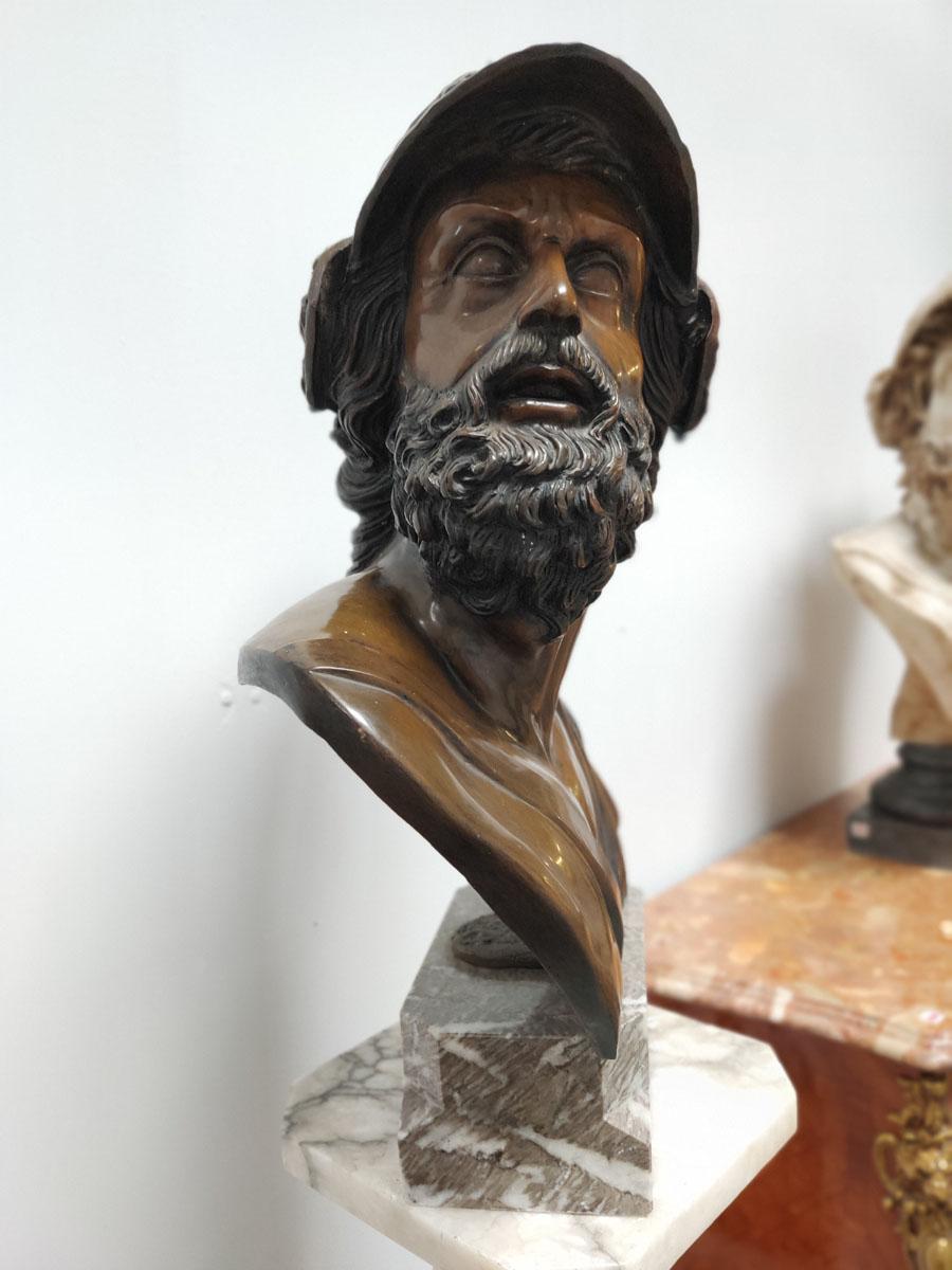 Italian Bronze Bust of Militiades the Younger For Sale