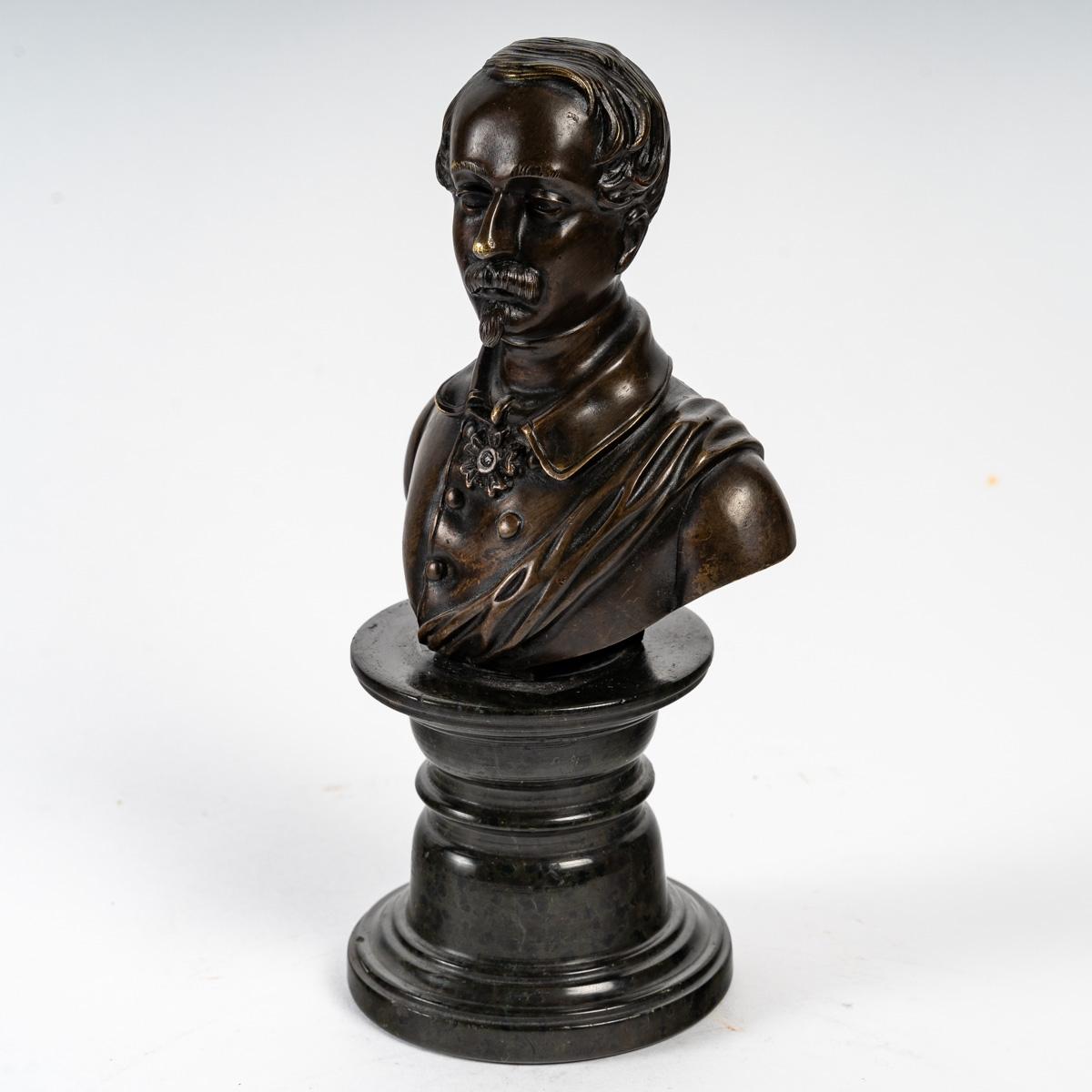 French Bronze Bust of Napoleon III, 19th Century For Sale
