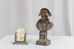 Bronze Bust of Napoleon Wearing His Medal, Mounted on a Double Marble Base, 1910