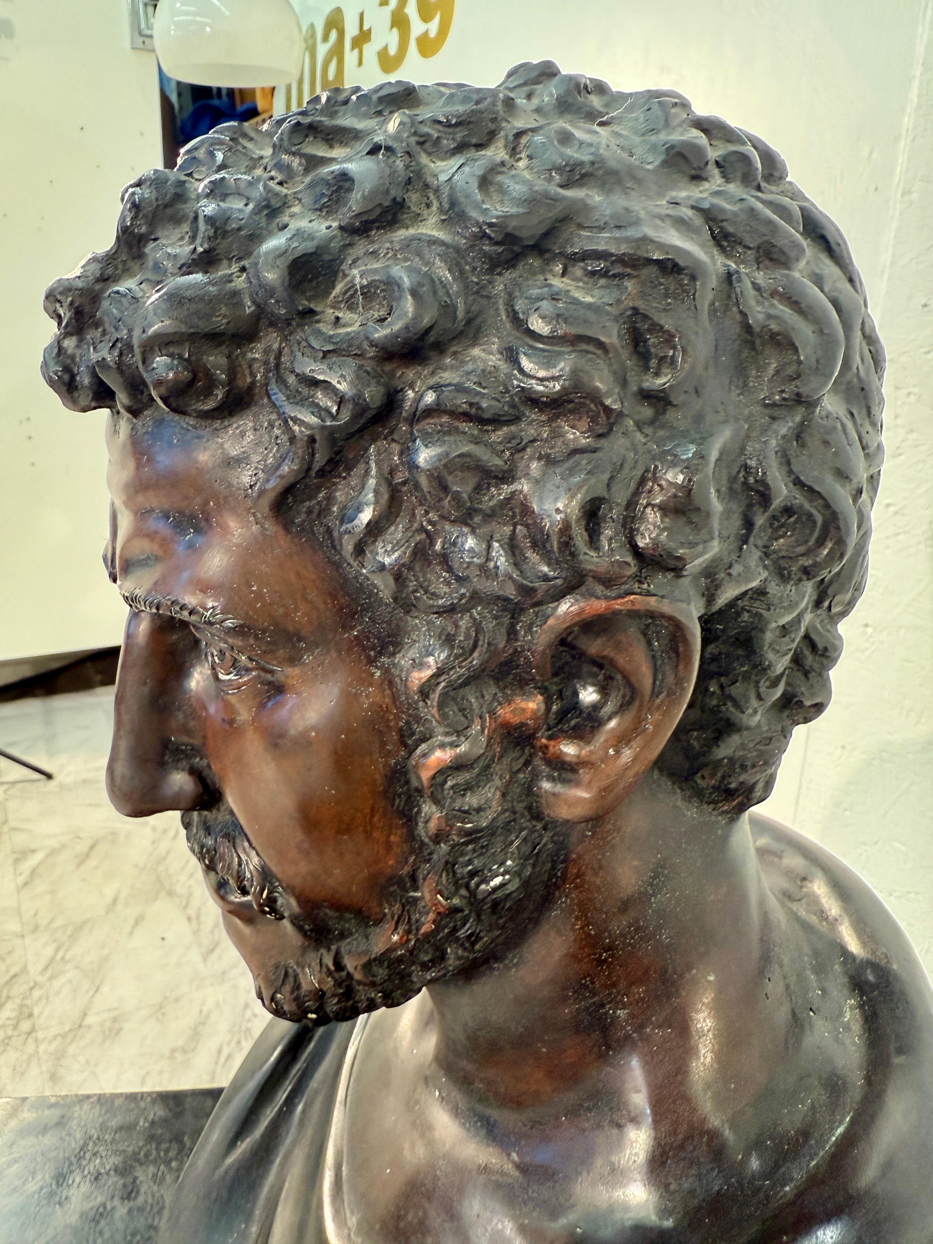 Bronze Bust of Roman Emperor Caracalla on Marble Base For Sale 4