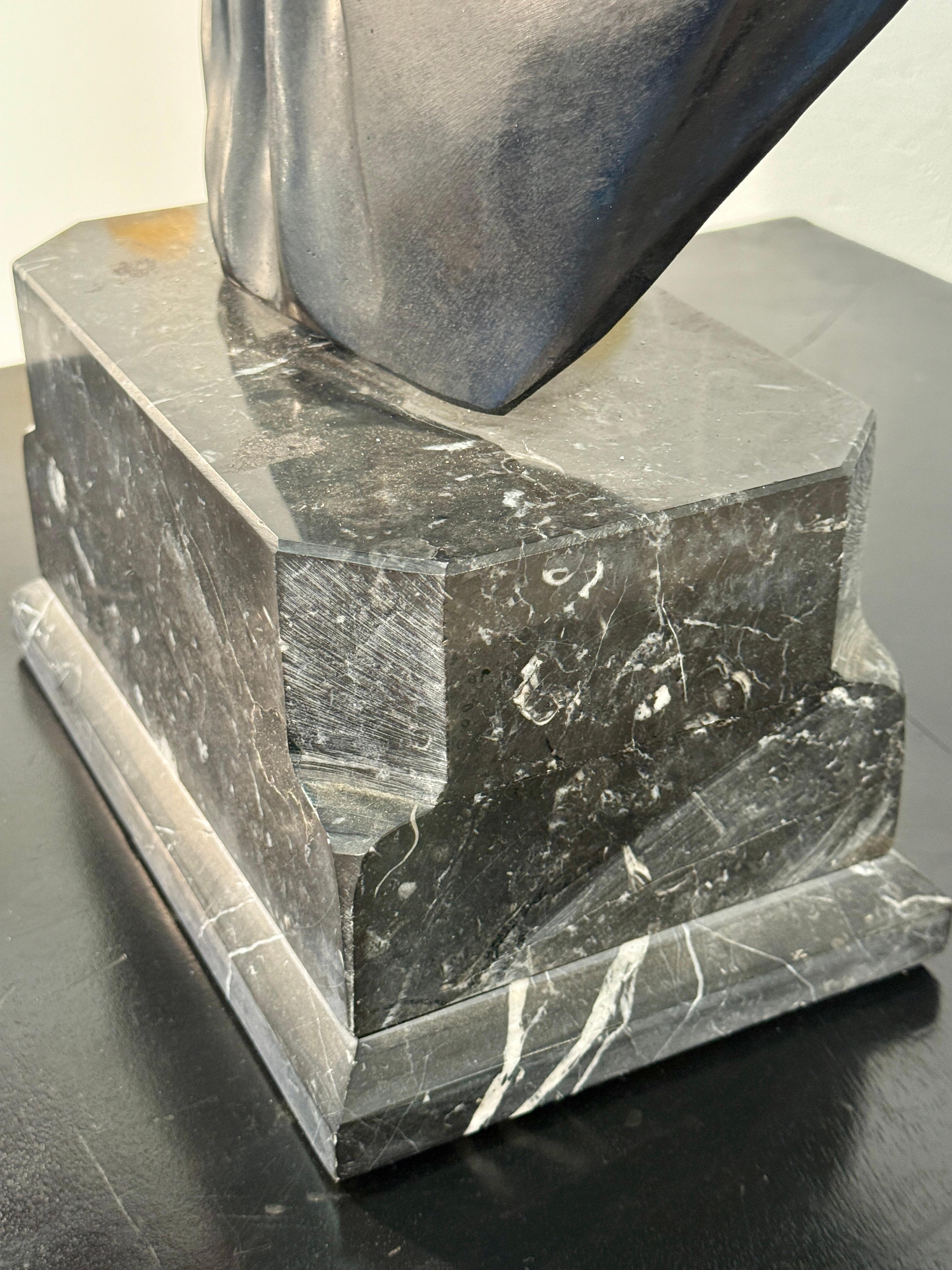 Bronze Bust of Roman Emperor Caracalla on Marble Base In Good Condition For Sale In Los Angeles, CA