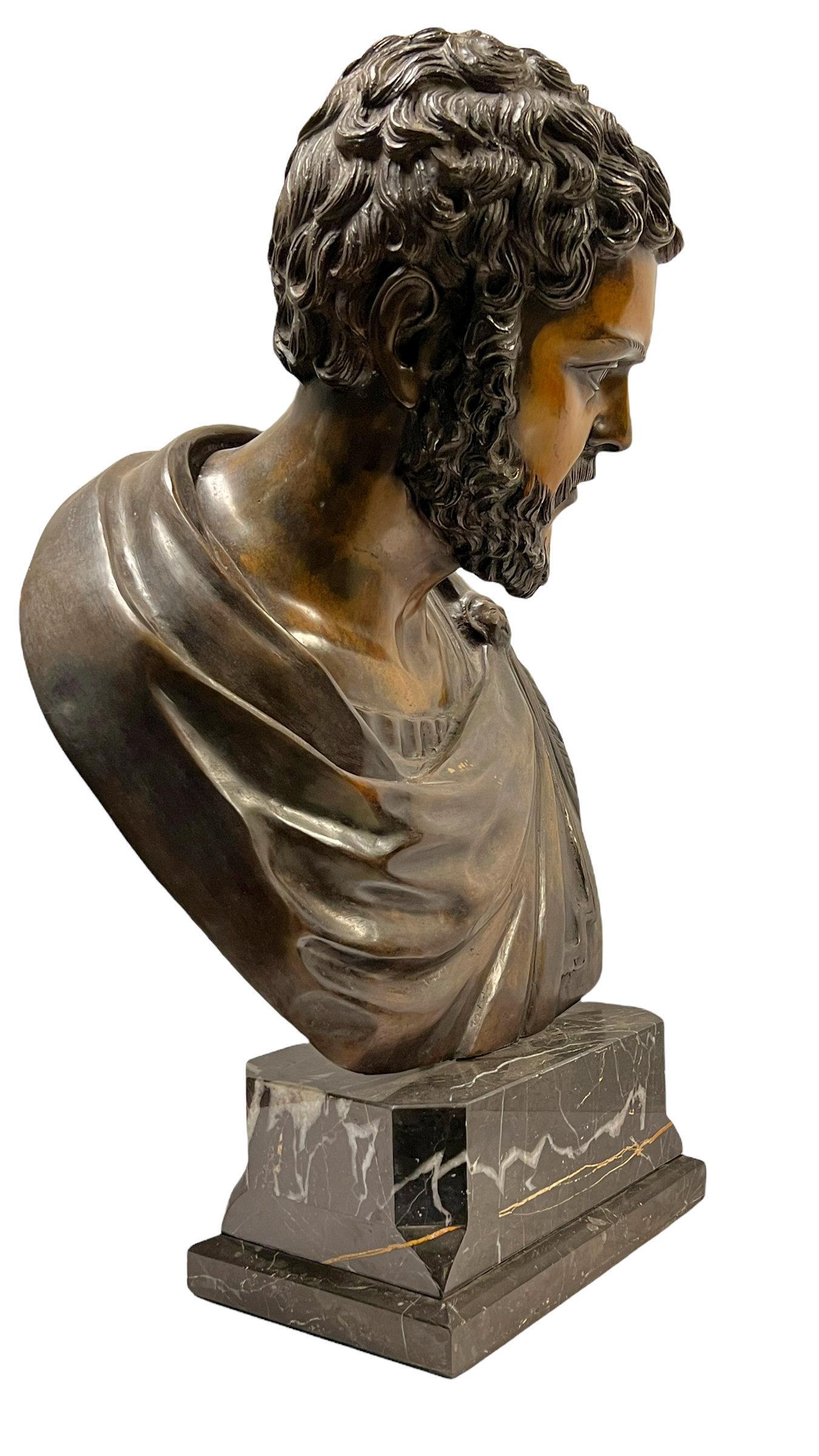 Bronze Bust of Roman Emperor For Sale 2