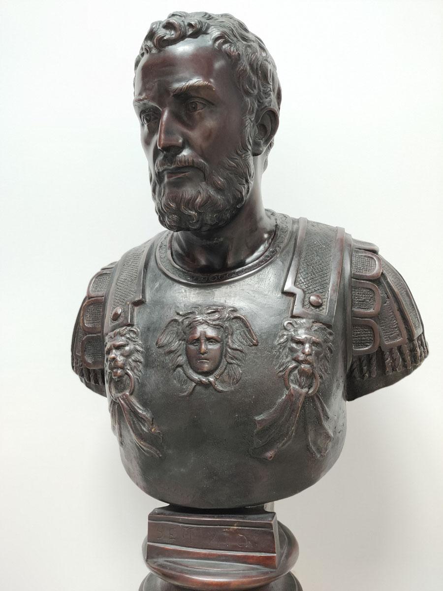 Bronze Bust of Roman Emperor Septimius Severus In New Condition For Sale In Liverpool, GB